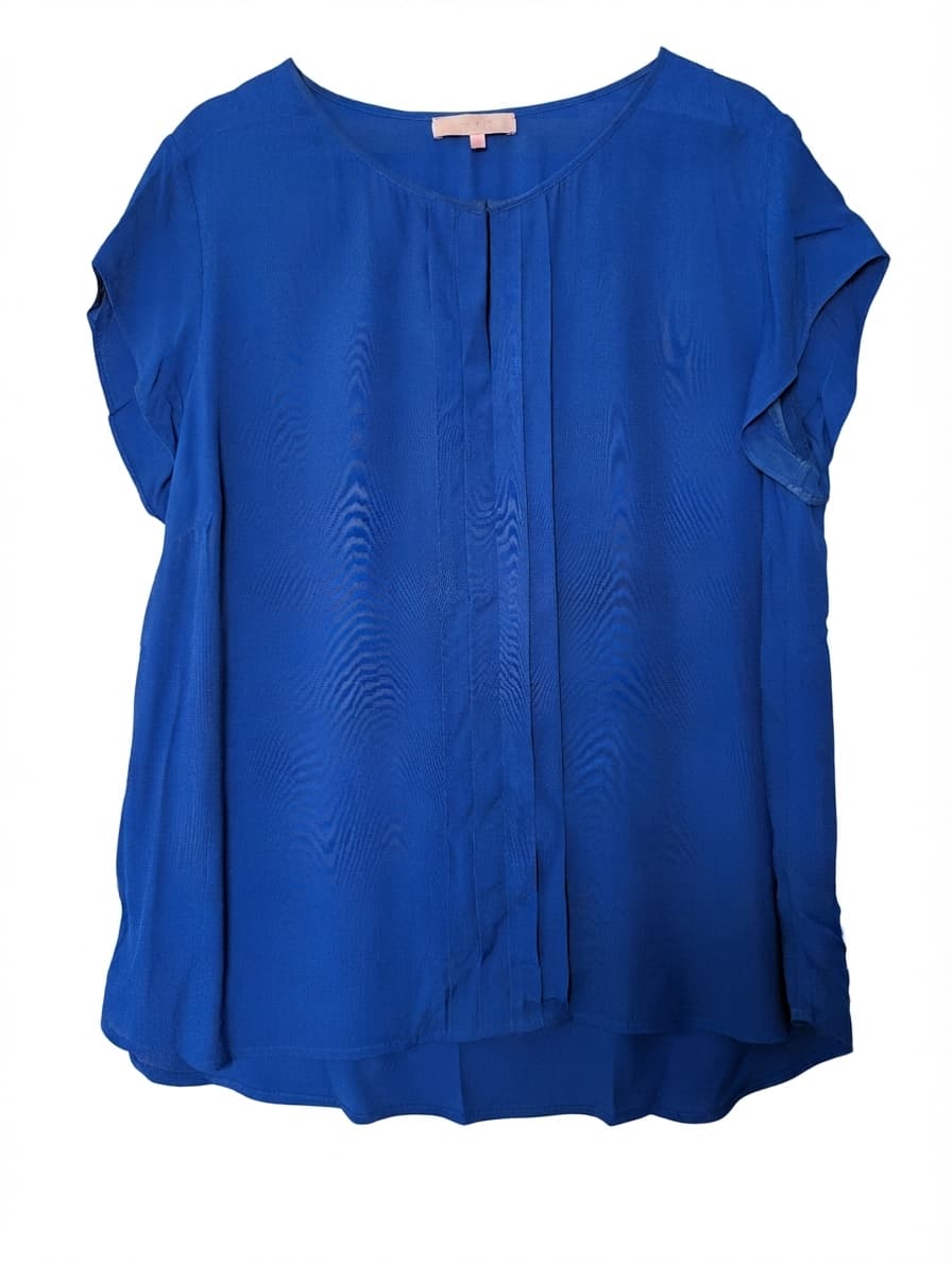 Diana Ferrari Pleated Front Blouse Royal Blue Women's Size 16 — photo 1 of 7
