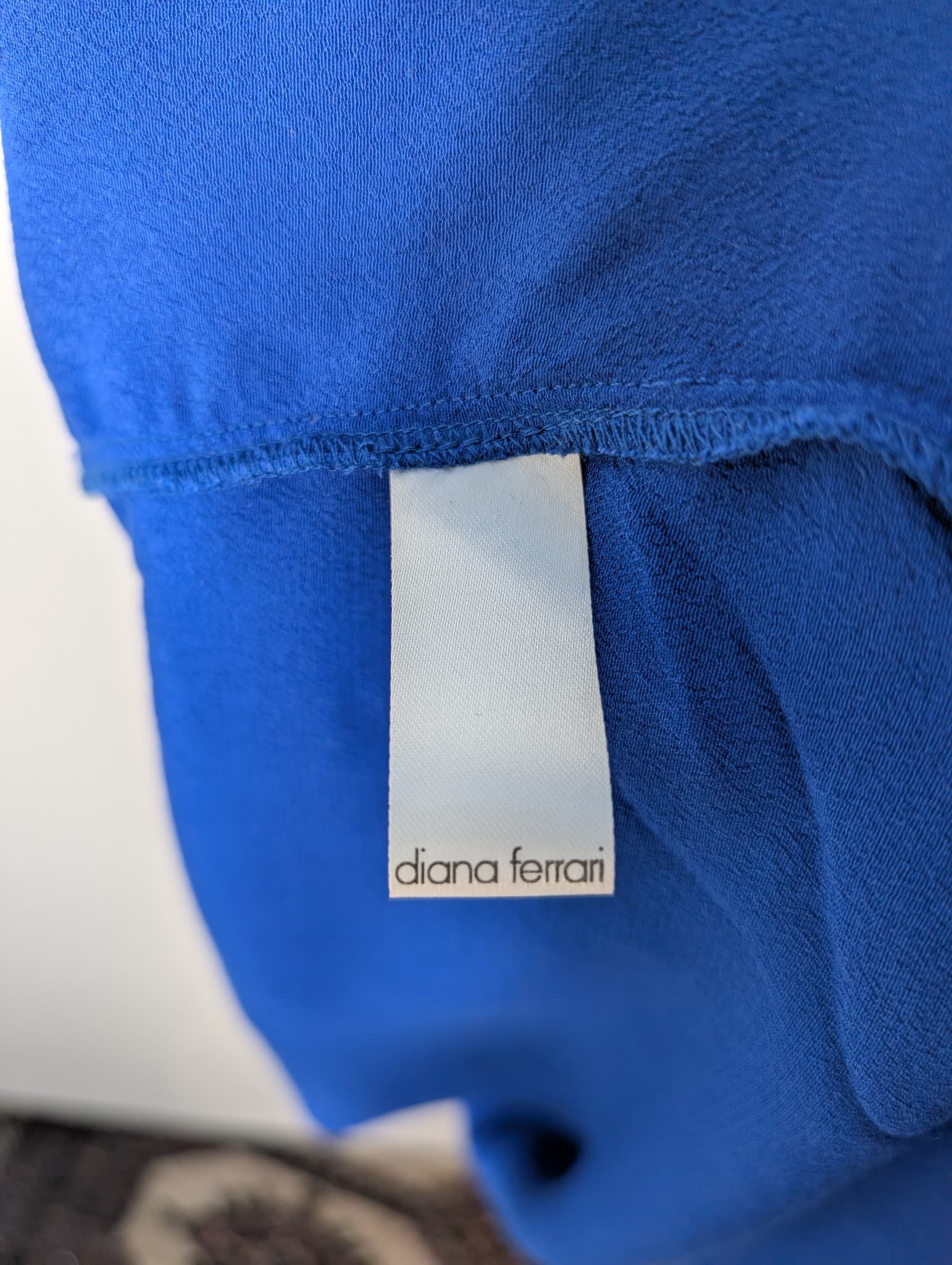 Diana Ferrari Pleated Front Blouse Royal Blue Women's Size 16 — photo 6 of 7
