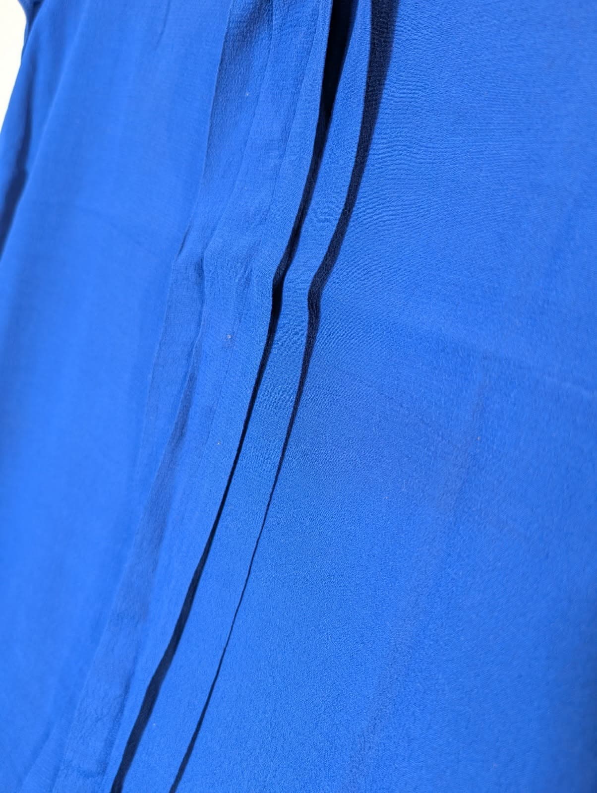 Diana Ferrari Royal Blue Pleated V-Neck Blouse - Size 16 — photo 2 of 6
