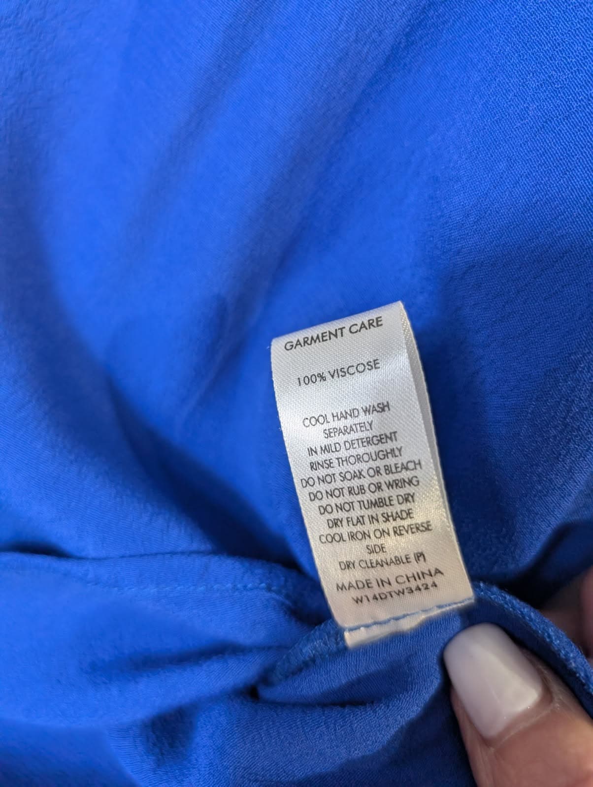 Diana Ferrari Royal Blue Pleated V-Neck Blouse - Size 16 — photo 5 of 6