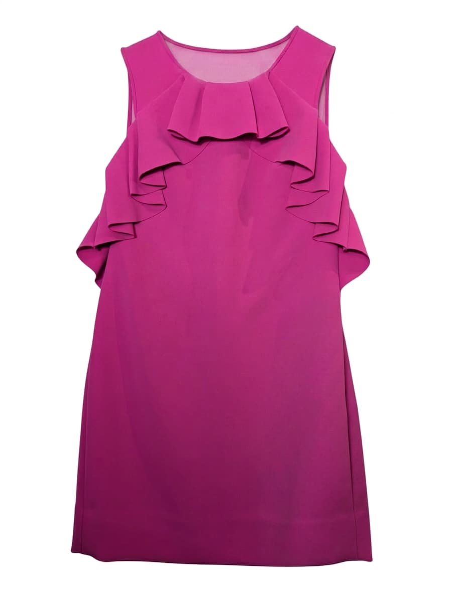 Diane von Furstenberg DVF Pink Ruffle Shift Dress - Size 8 — photo 1 of 9