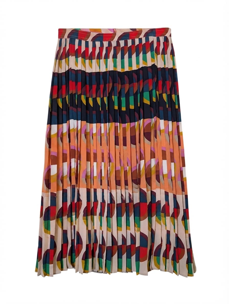 Diane von Furstenberg Pleated Midi Skirt Geometric Print Multicolour — photo 1 of 3