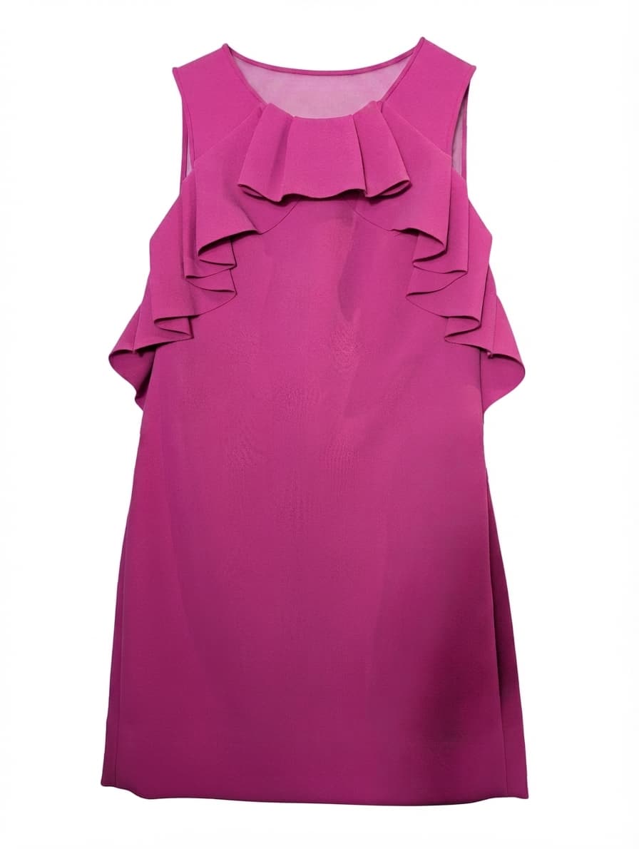 Diane von Furstenberg Ruffle Shift Dress Hot Pink Size 8 — photo 1 of 9