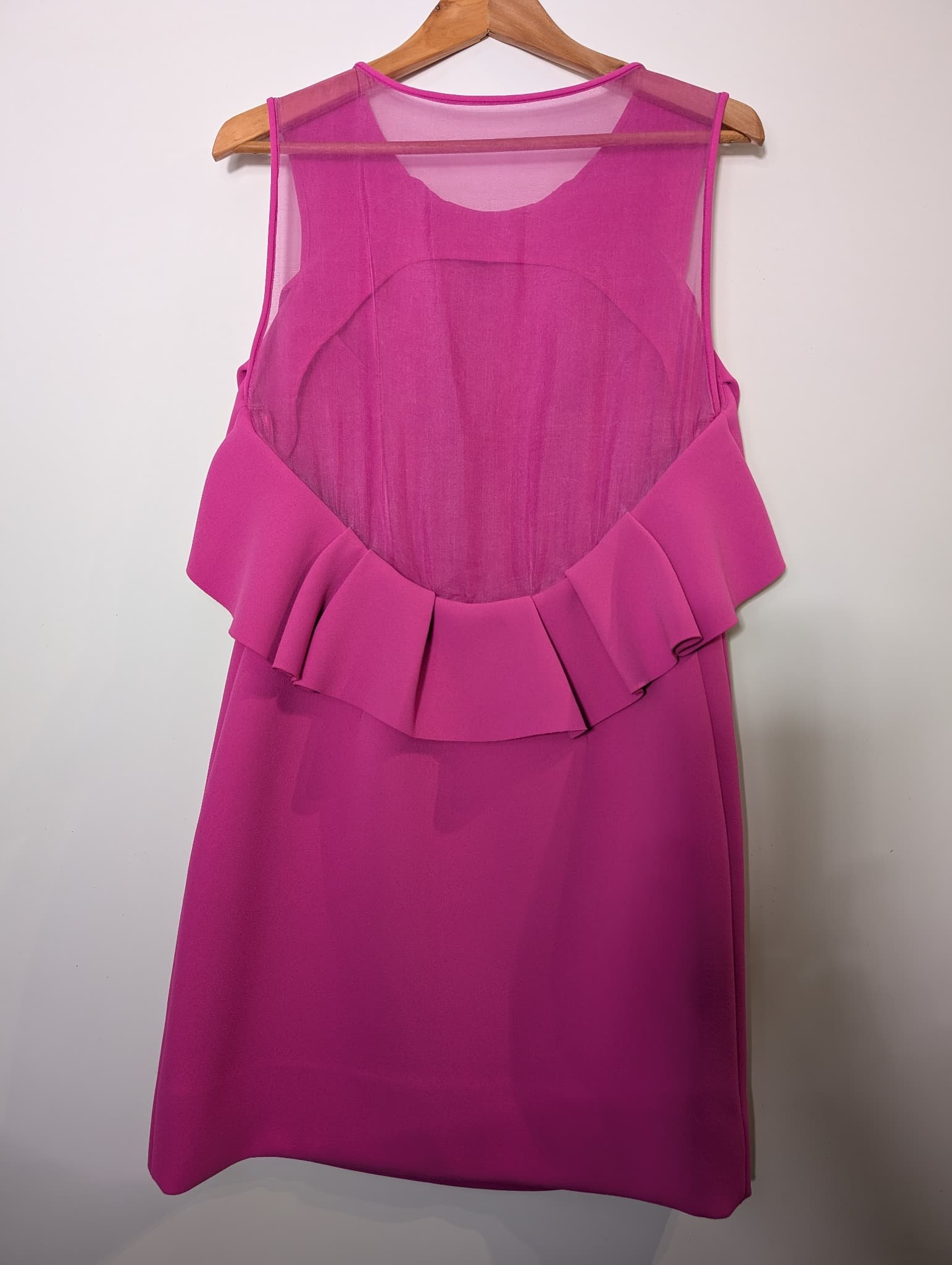Diane von Furstenberg Ruffle Shift Dress Hot Pink Size 8 — photo 3 of 9
