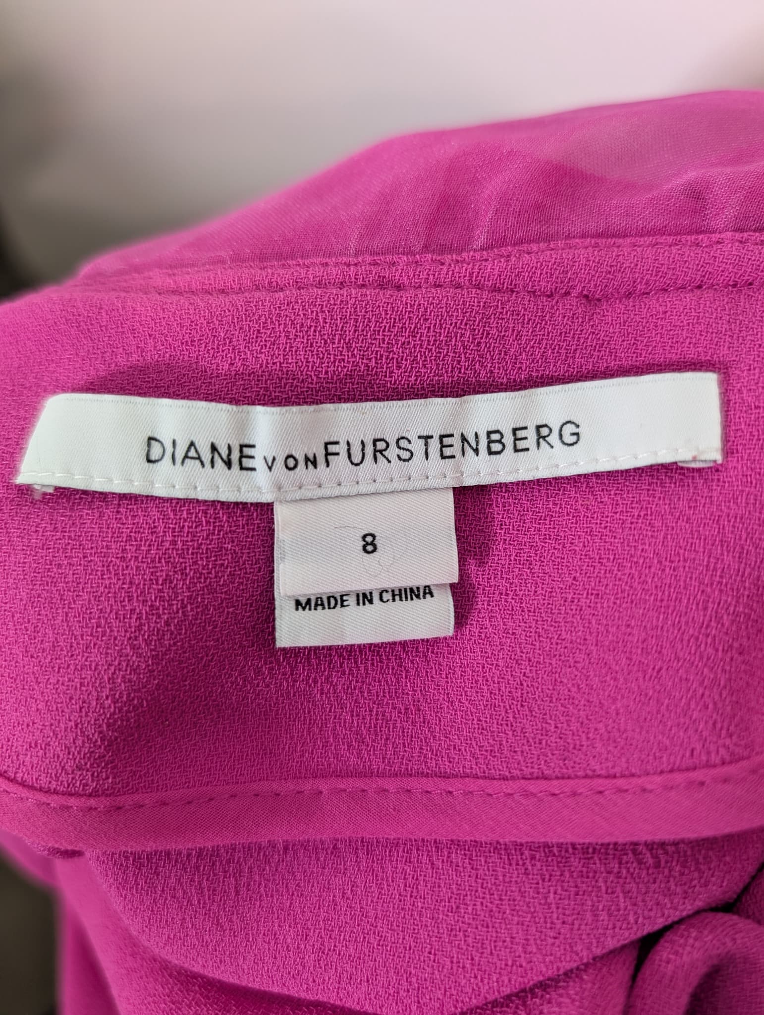 Diane von Furstenberg Ruffle Shift Dress Hot Pink Size 8 — photo 5 of 9