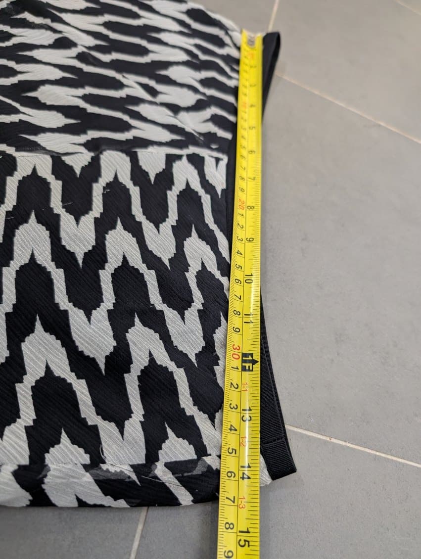 Diane Von Furstenberg Silk Asymmetrical Skirt - Black & White Abstract — photo 3 of 10
