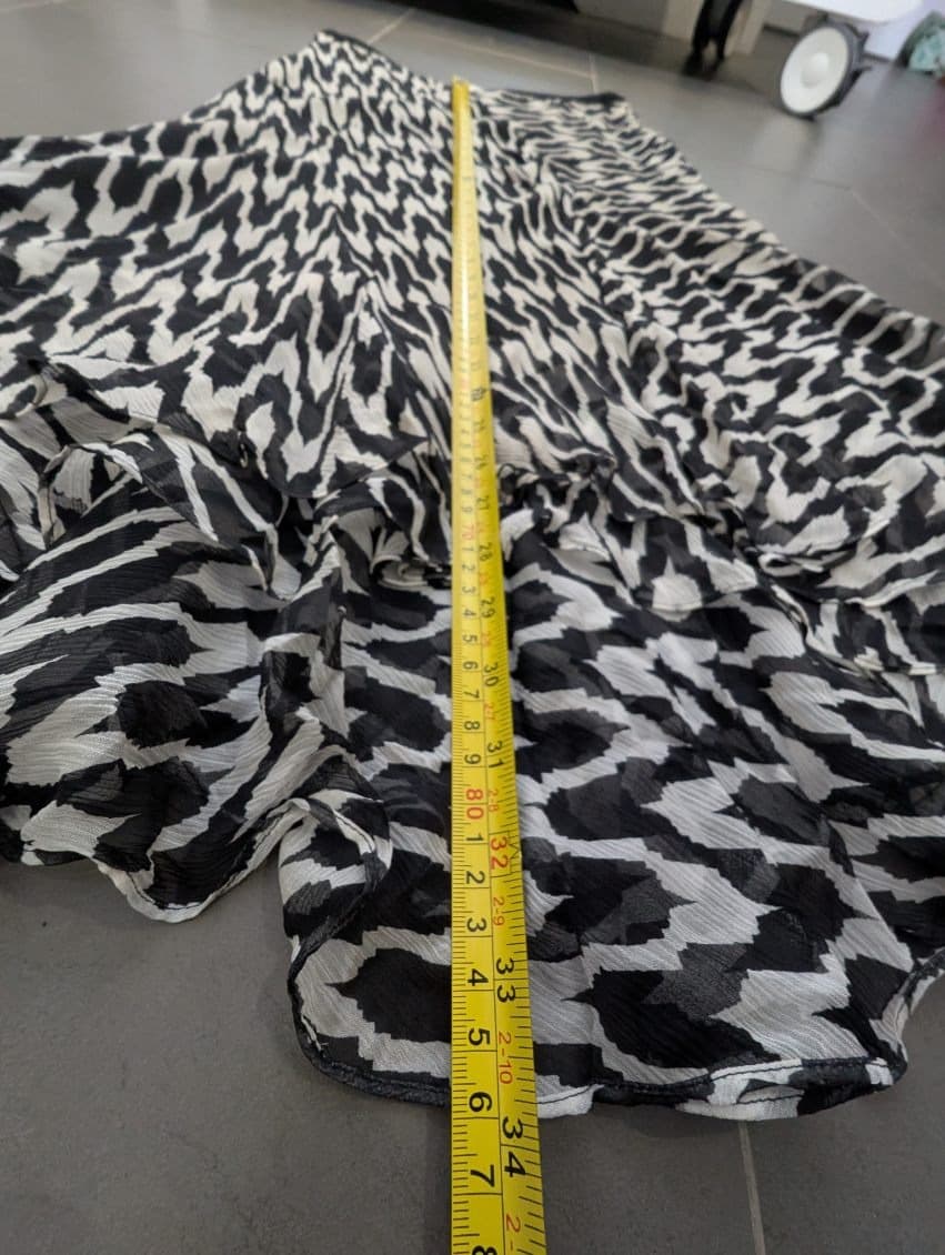 Diane Von Furstenberg Silk Asymmetrical Skirt - Black & White Abstract — photo 4 of 10