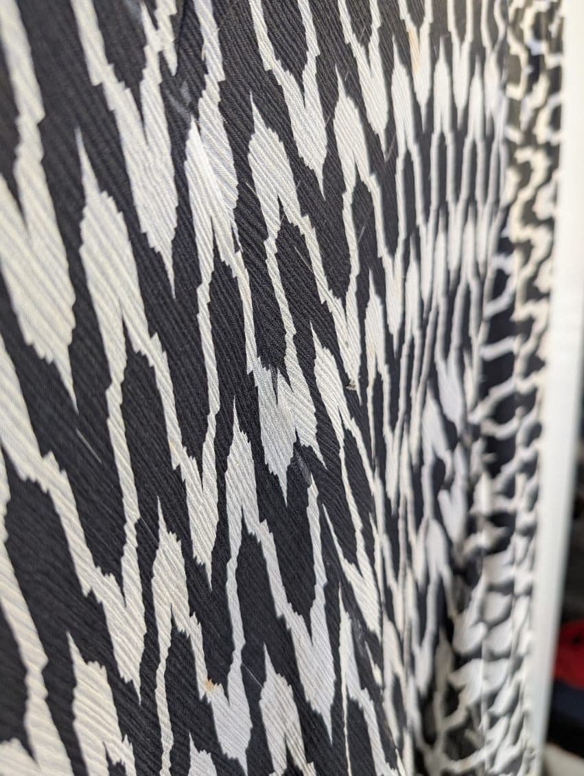 Diane Von Furstenberg Silk Asymmetrical Skirt - Black & White Abstract — photo 5 of 10