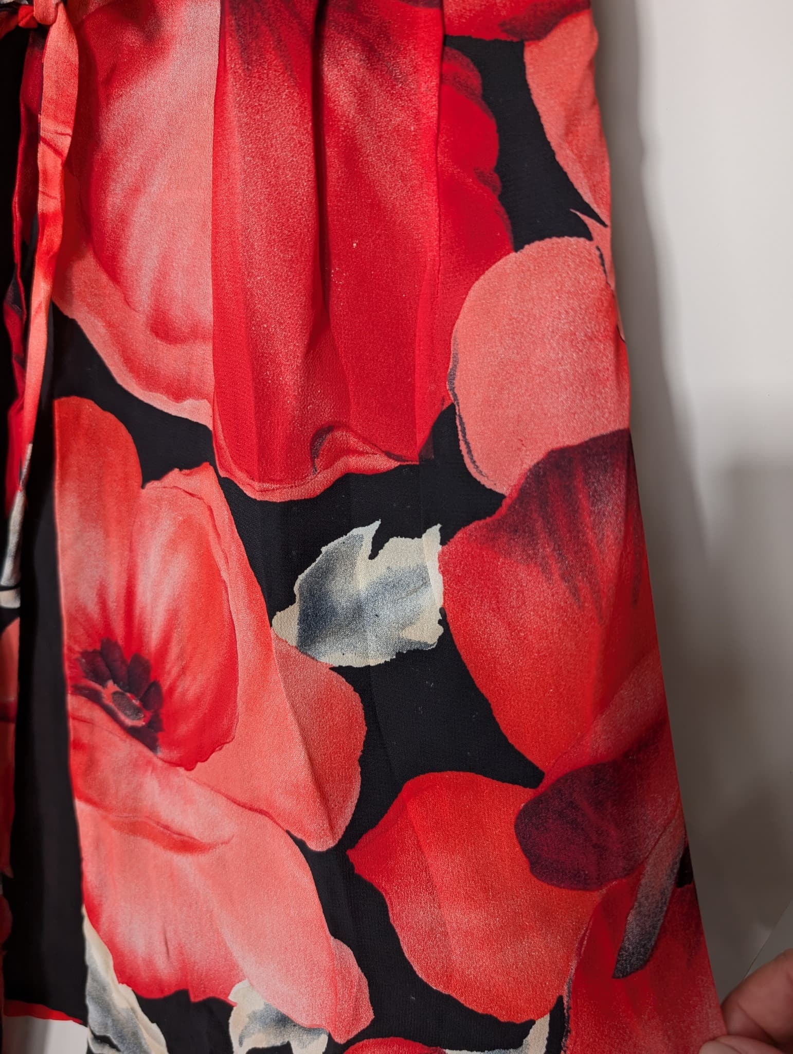 Diesel Australia Floral Chiffon Wrap Dress Red & Black Size 10 — photo 2 of 7