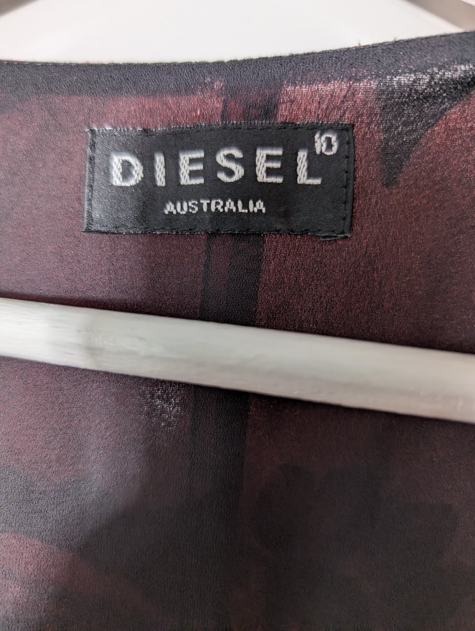 Diesel Australia Floral Chiffon Wrap Dress Red & Black Size 10 — photo 5 of 7