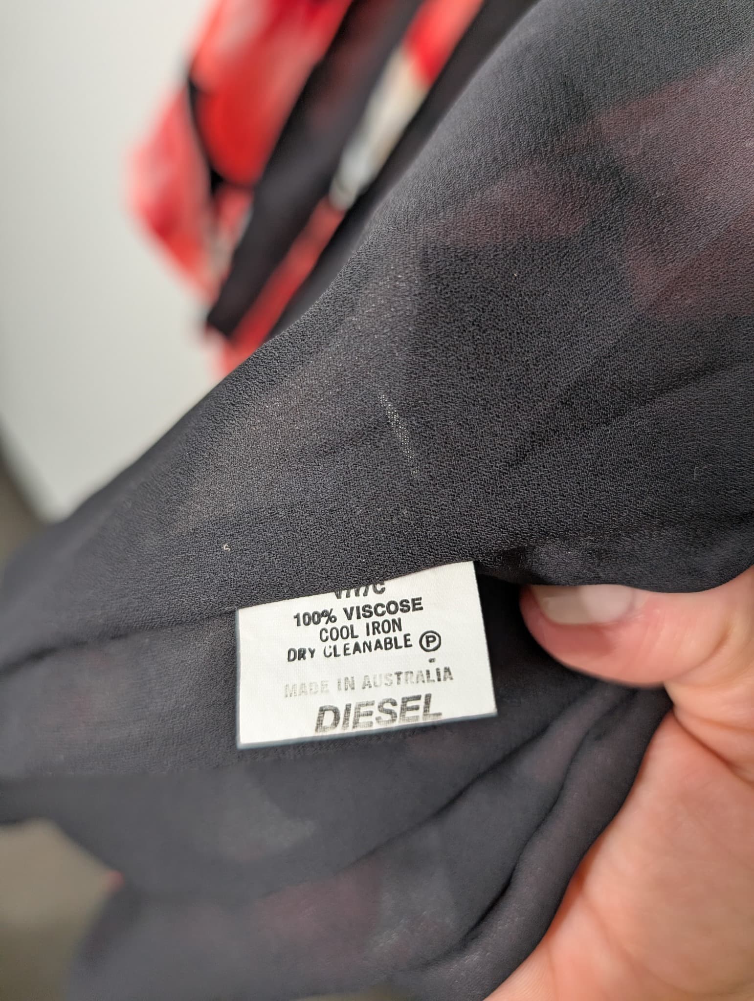 Diesel Australia Floral Chiffon Wrap Dress Red & Black Size 10 — photo 6 of 7