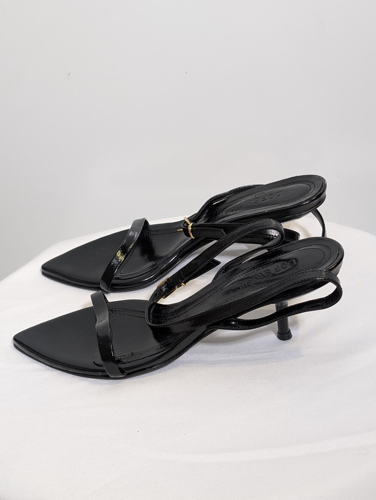 DOF Studio Leather Pointed Toe Strappy Sandals Black Size 38 — photo 3 of 4