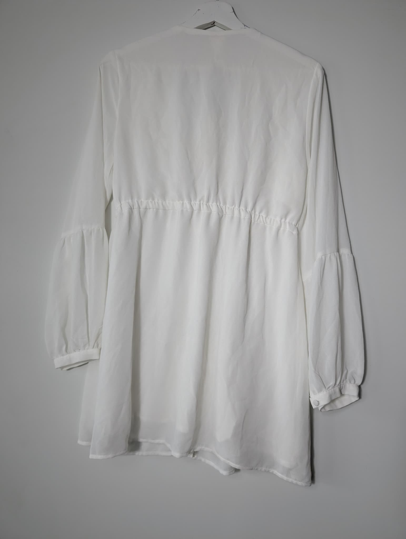 Don't Ask Amanda Long Sleeve Button-Down Mini Dress White Size S — photo 6 of 6