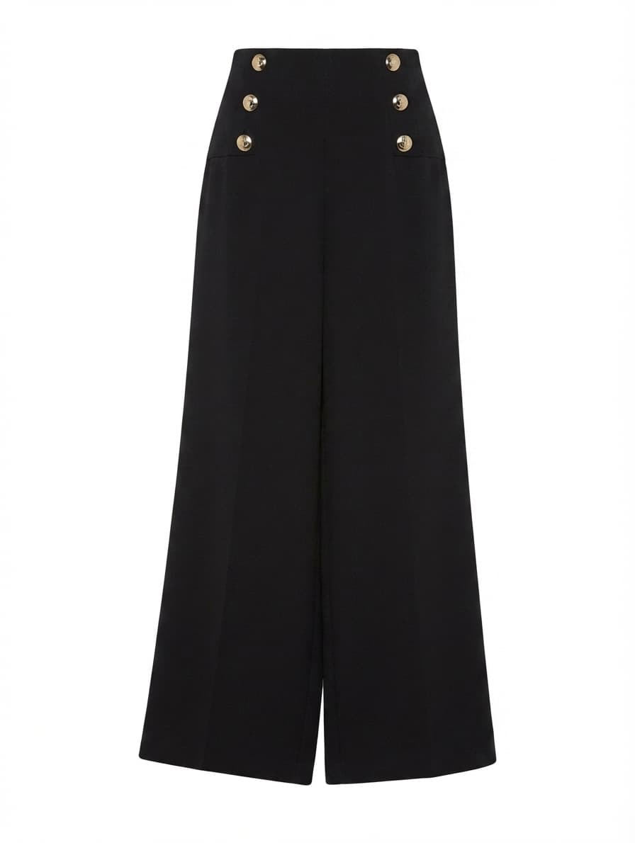 Dorothy Perkins High-Waisted Sailor Trousers Black UK 6 — photo 1 of 8