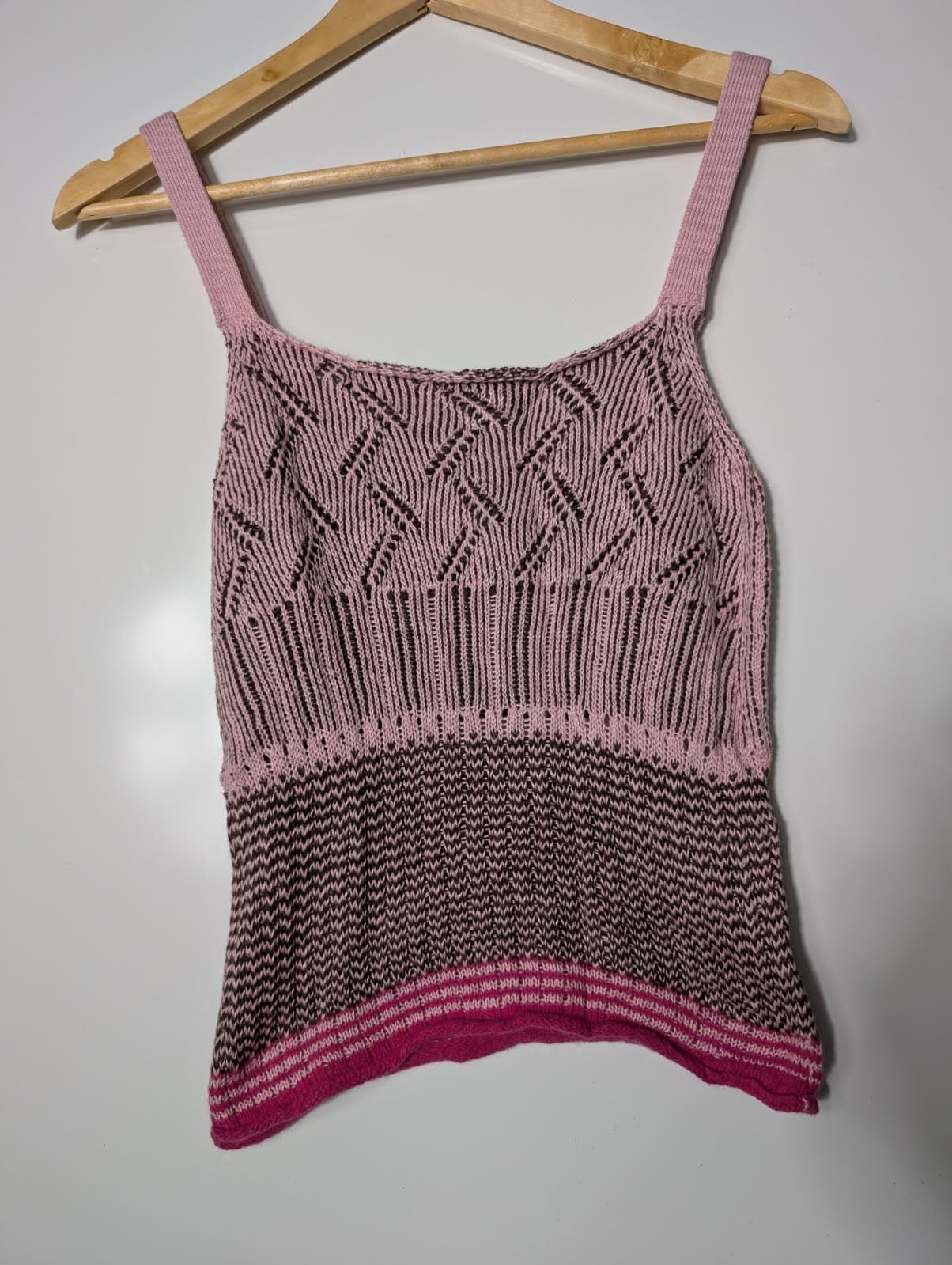 Dries Van Noten Knit Tank Top - Pink and Brown Sleeveless Top — photo 3 of 4