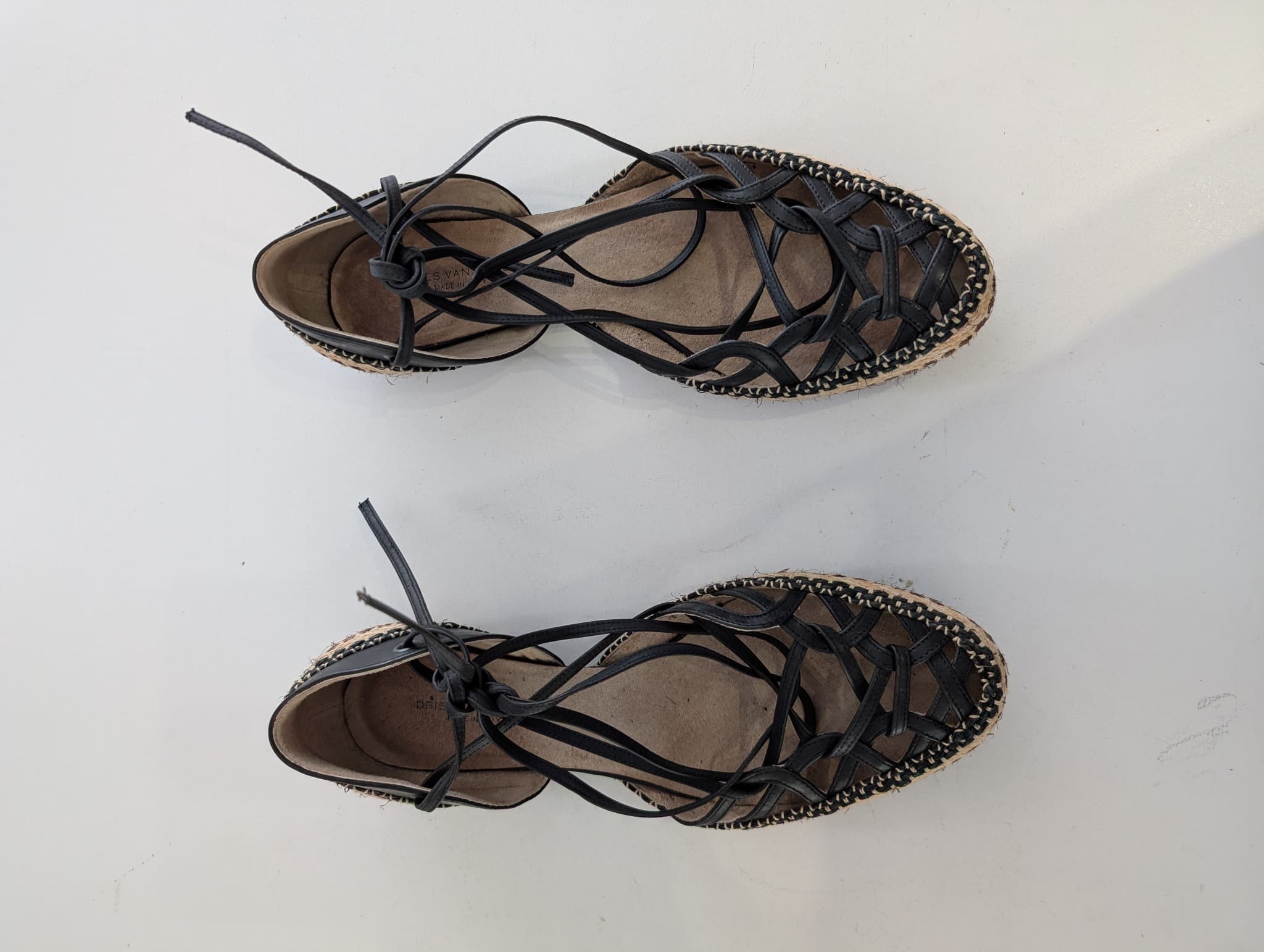 Dries Van Noten Lace-Up Espadrille Sandals Black Size 37.5 — photo 2 of 8