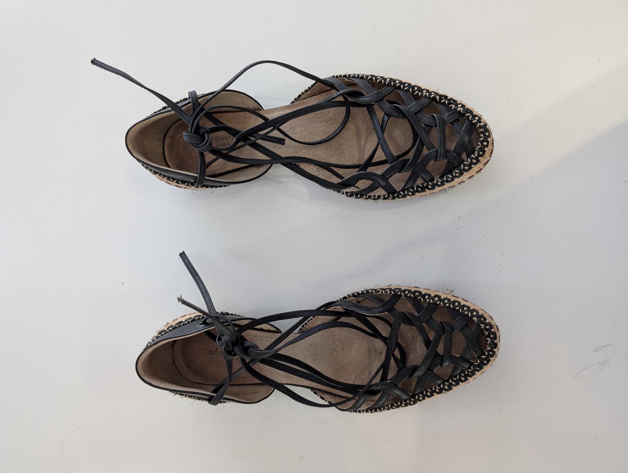 Dries Van Noten Lace-Up Espadrille Sandals Black Size 37.5 — photo 3 of 8