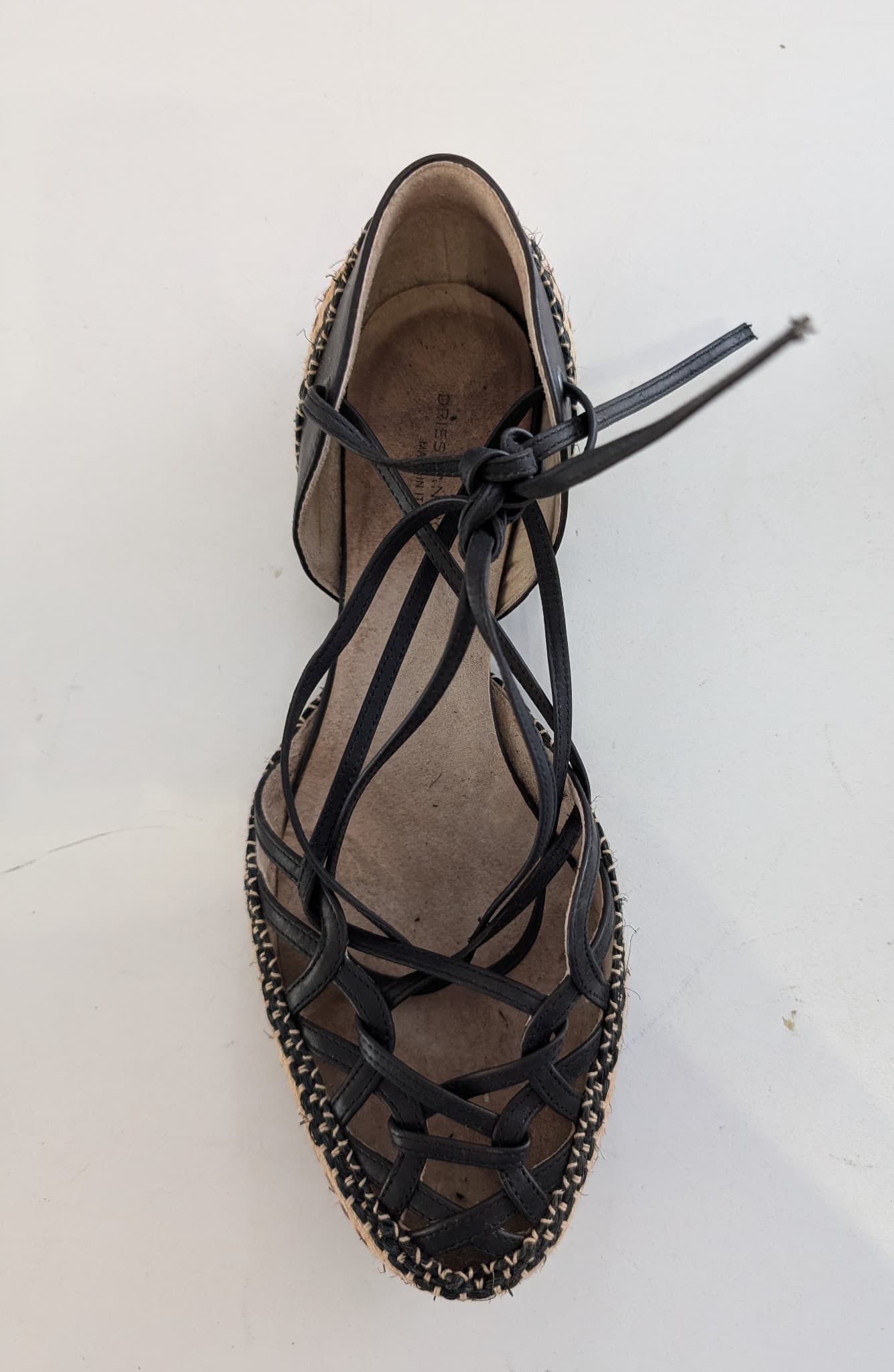Dries Van Noten Lace-Up Espadrille Sandals Black Size 37.5 — photo 5 of 8