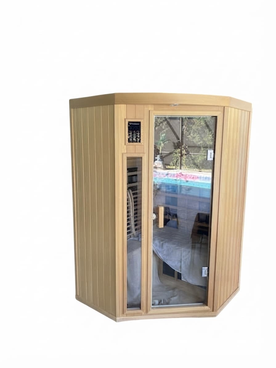 Dynamic Saunas Barcelona 3-Person Corner Infrared Sauna Natural Wood — photo 1 of 3