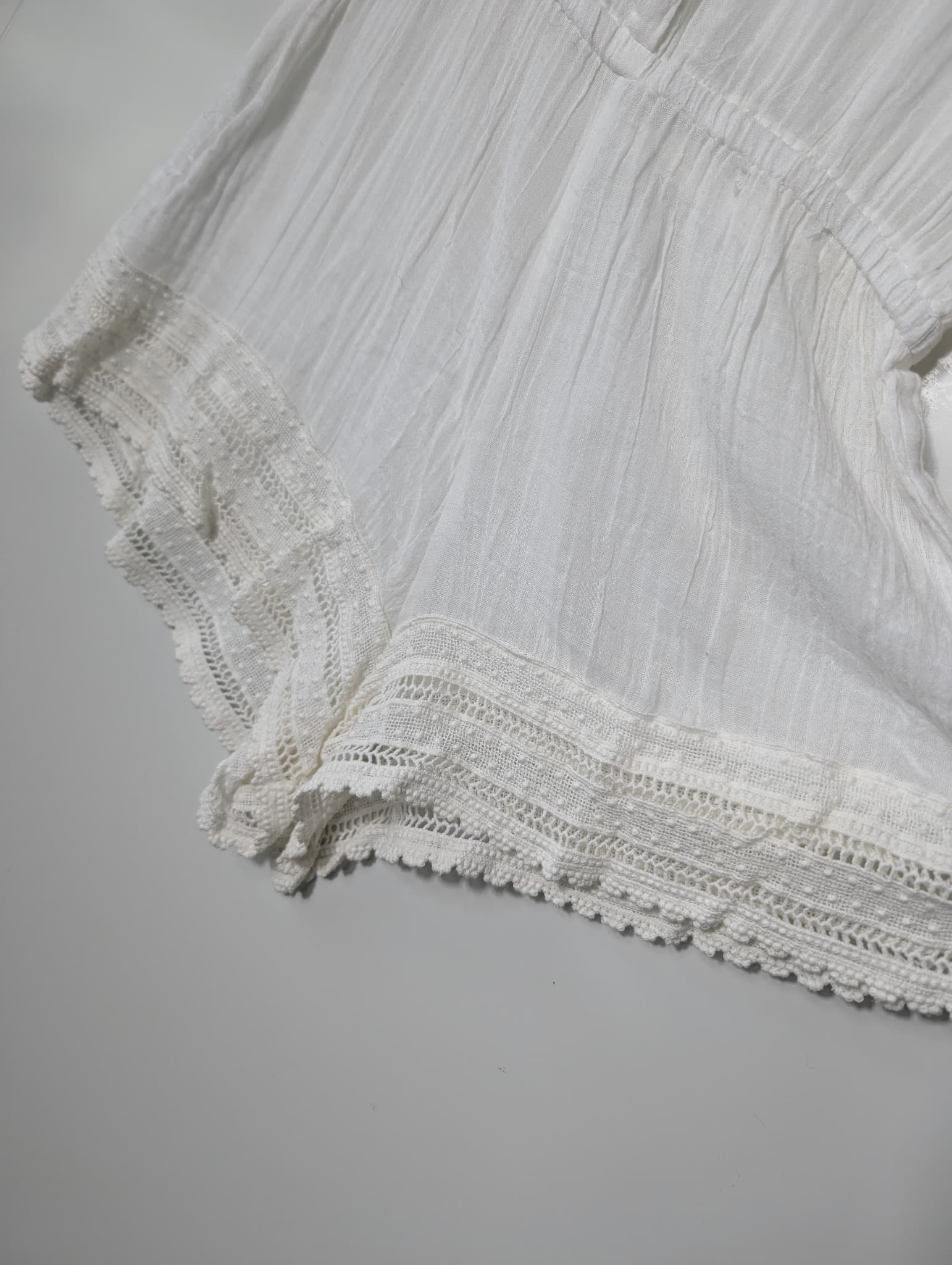 Eberjey Gauze Lace Trim Romper White Women's M/L — photo 3 of 8