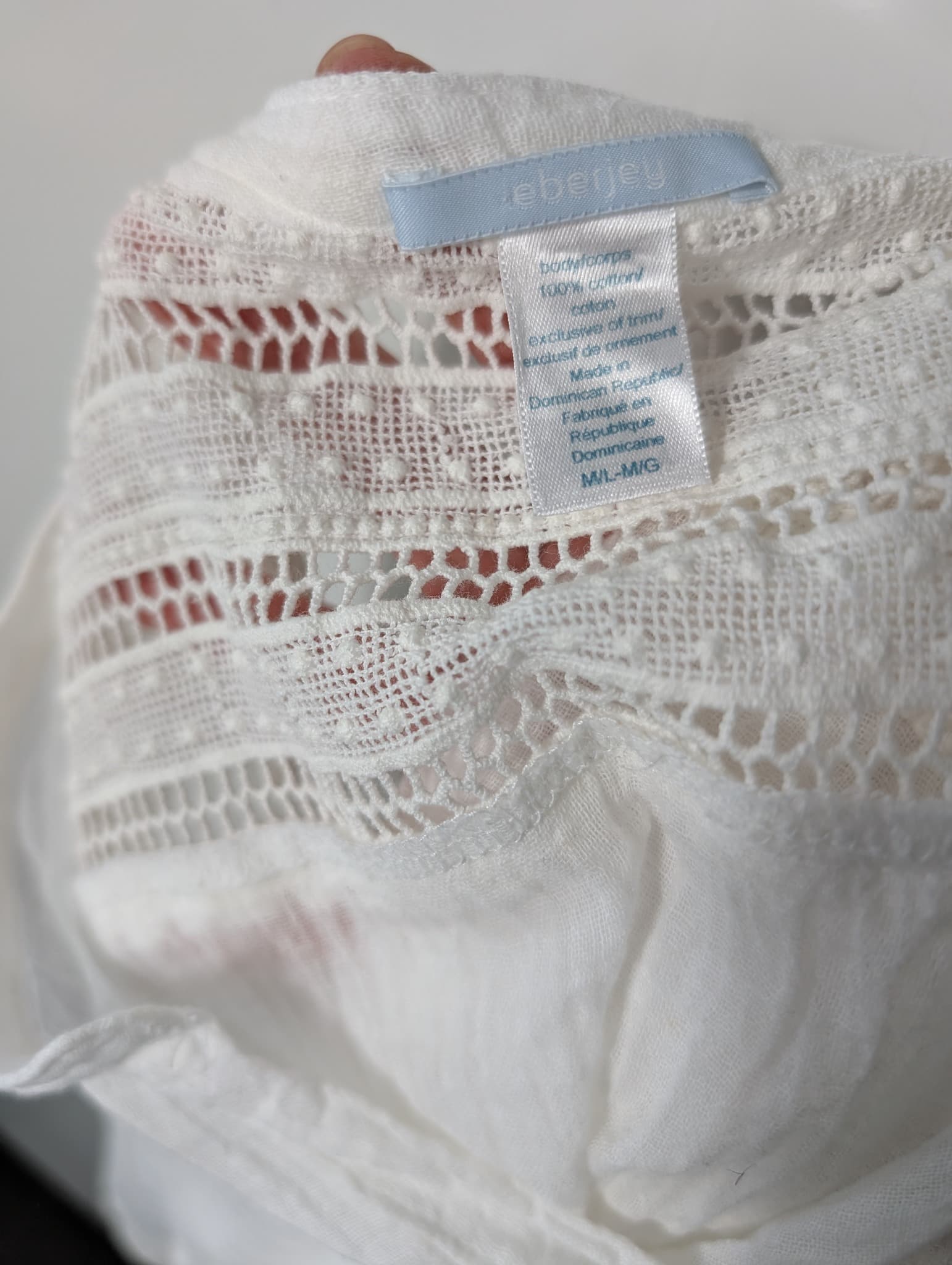 Eberjey Gauze Lace Trim Romper White Women's M/L — photo 7 of 8