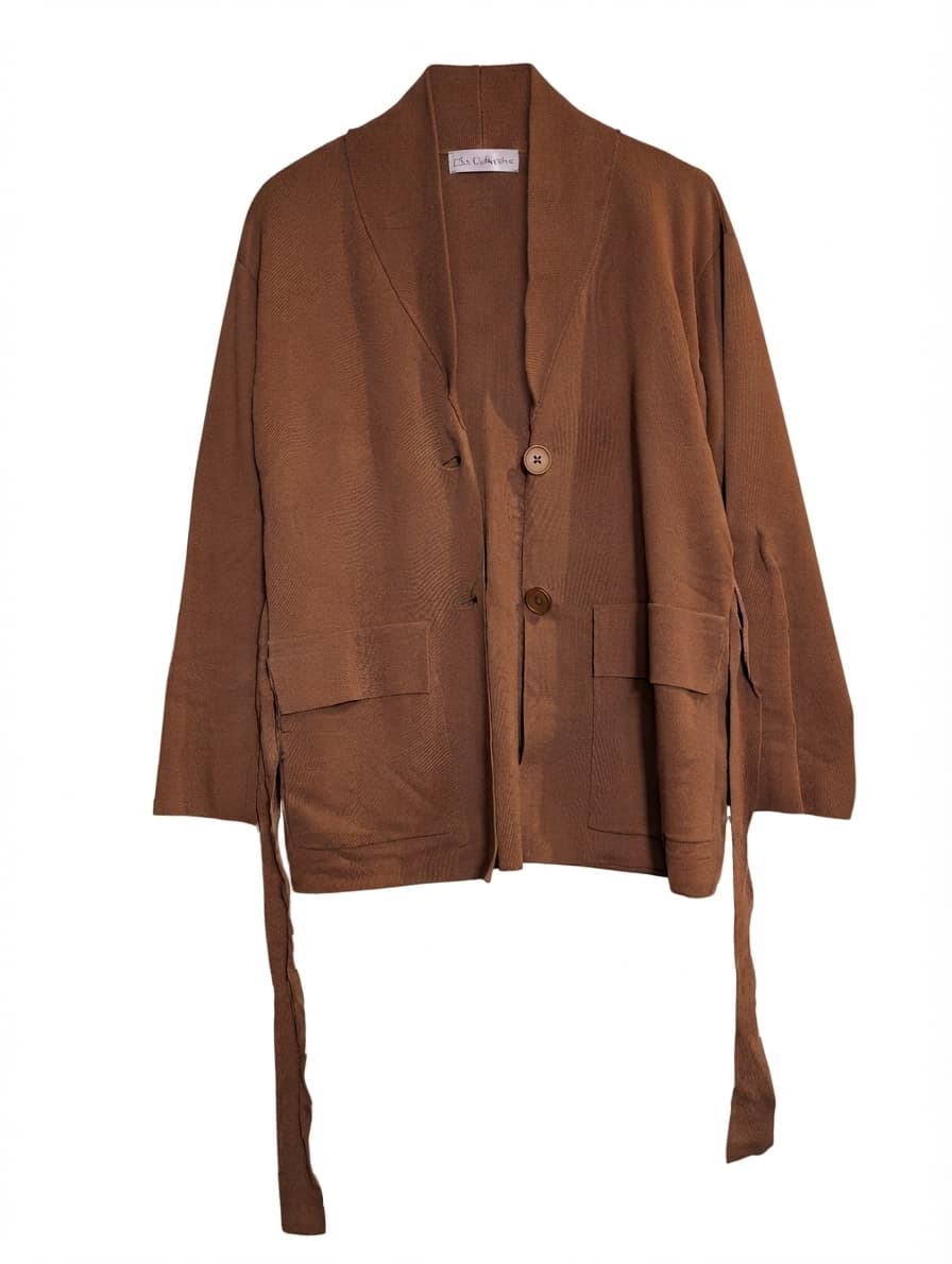 Elka Collective Knit Shawl Collar Cardigan Brown Size 8 — photo 1 of 7
