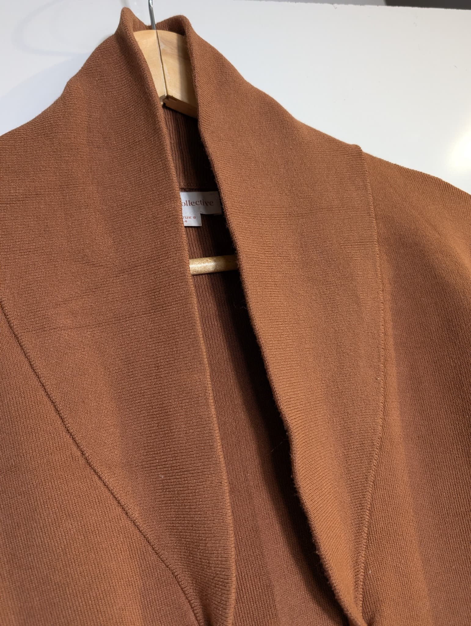 Elka Collective Knit Shawl Collar Cardigan Brown Size 8 — photo 3 of 7