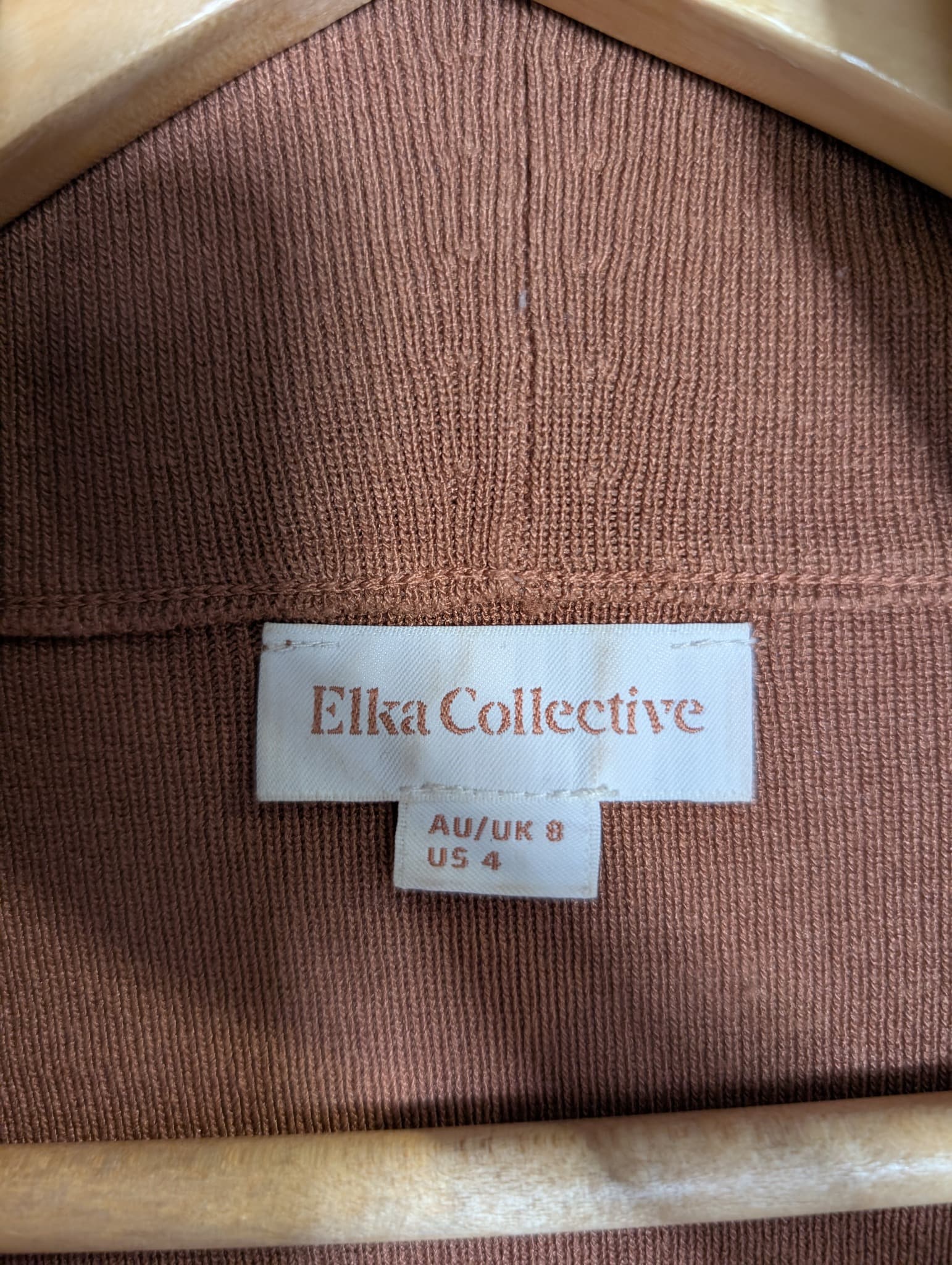 Elka Collective Knit Shawl Collar Cardigan Brown Size 8 — photo 4 of 7