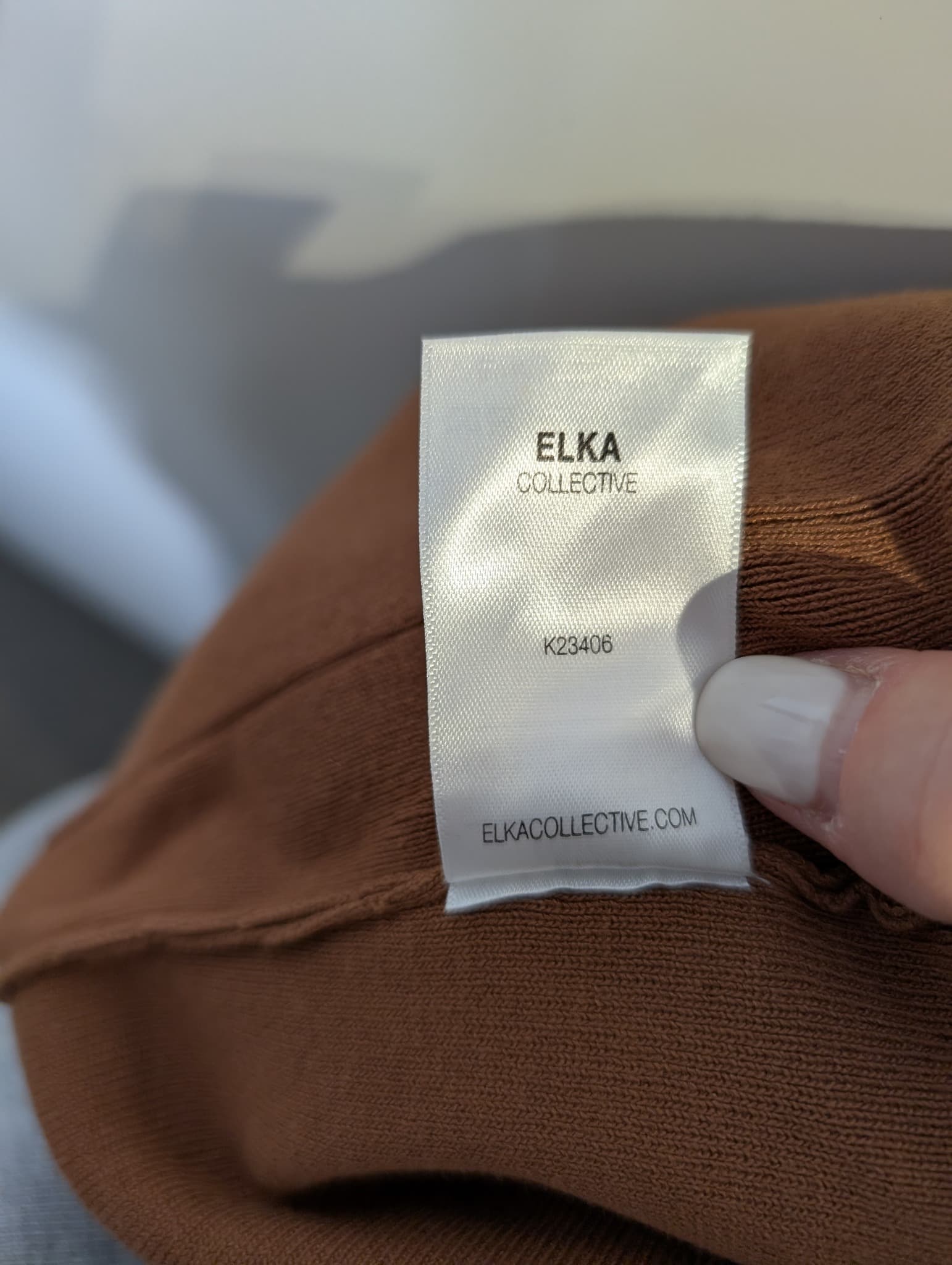 Elka Collective Knit Shawl Collar Cardigan Brown Size 8 — photo 7 of 7