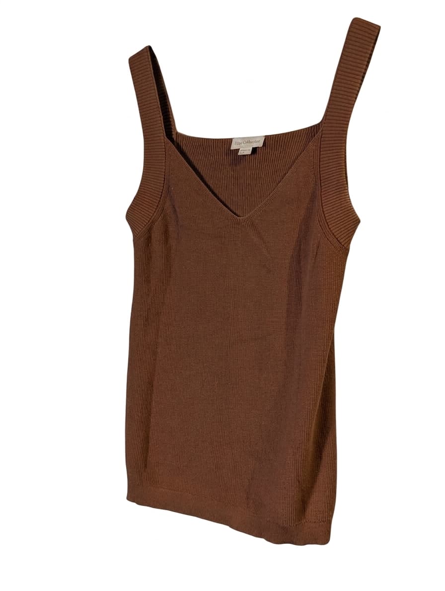 Elka Collective Knit Tank Top Brown Ribbed Sleeveless Women's AU 10 — photo 1 of 9