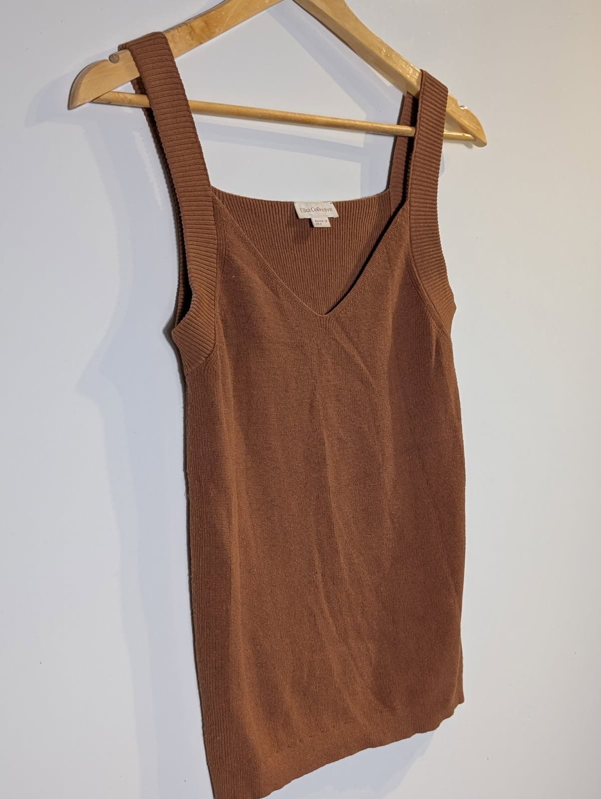Elka Collective Knit Tank Top Brown Ribbed Sleeveless Women's AU 10 — photo 4 of 9