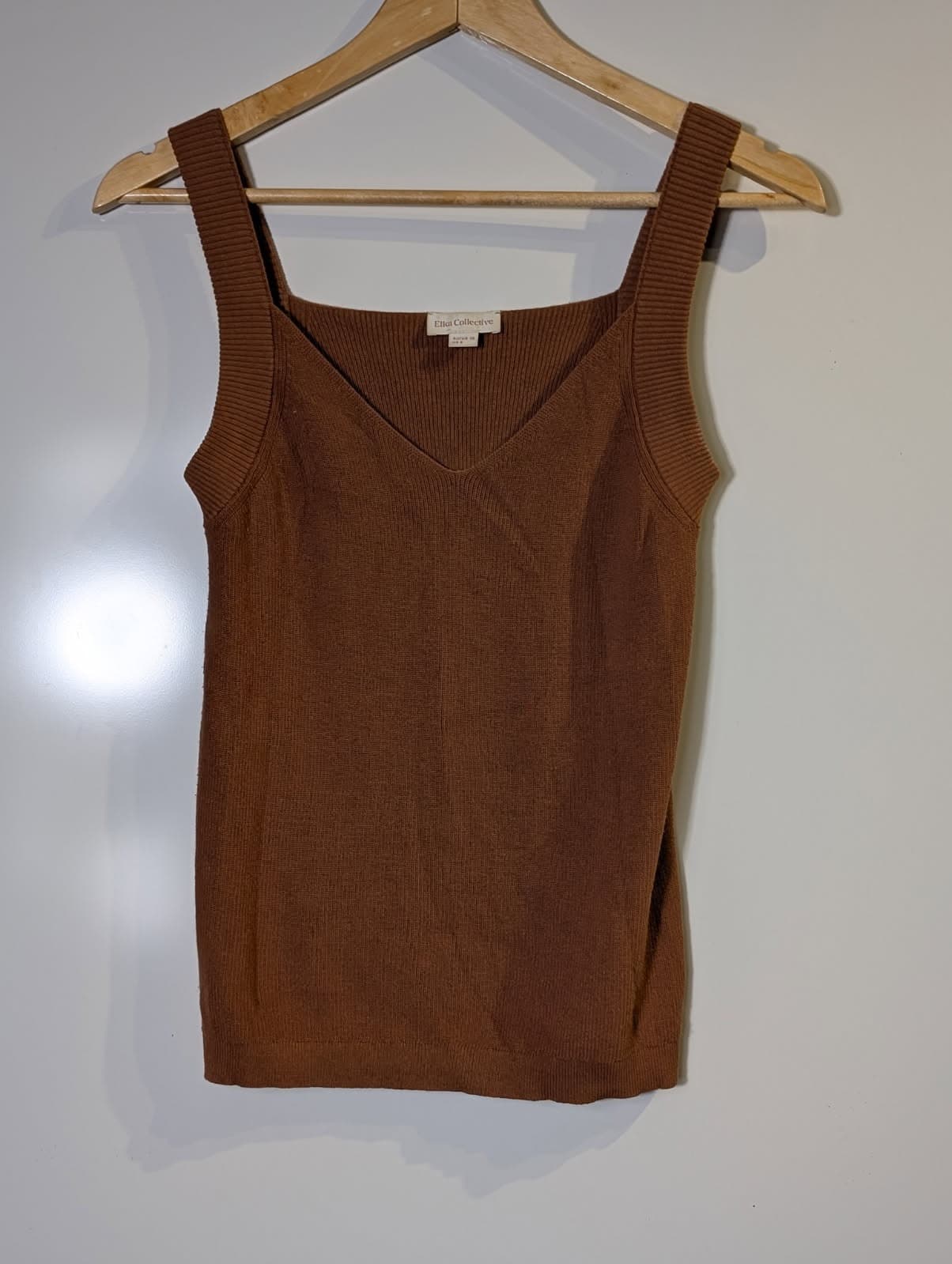 Elka Collective Knit Tank Top Brown Ribbed Sleeveless Women's AU 10 — photo 5 of 9