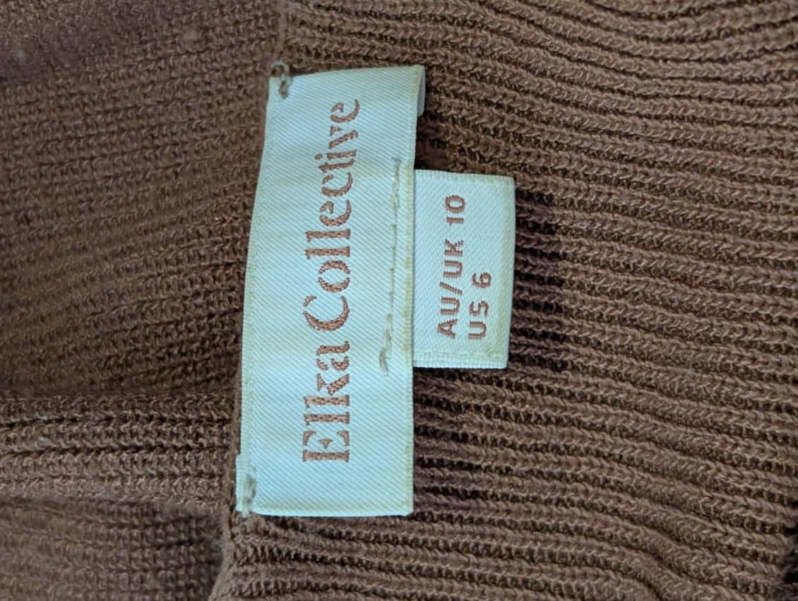 Elka Collective Knit Tank Top Brown Ribbed Sleeveless Women's AU 10 — photo 7 of 9