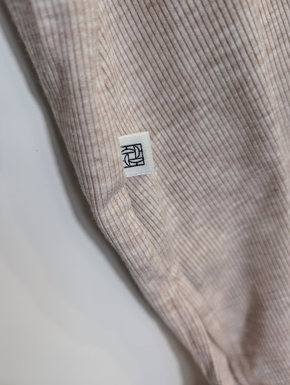 Elka Collective Ribbed Button Down Shirt Beige Size 10 — photo 2 of 7