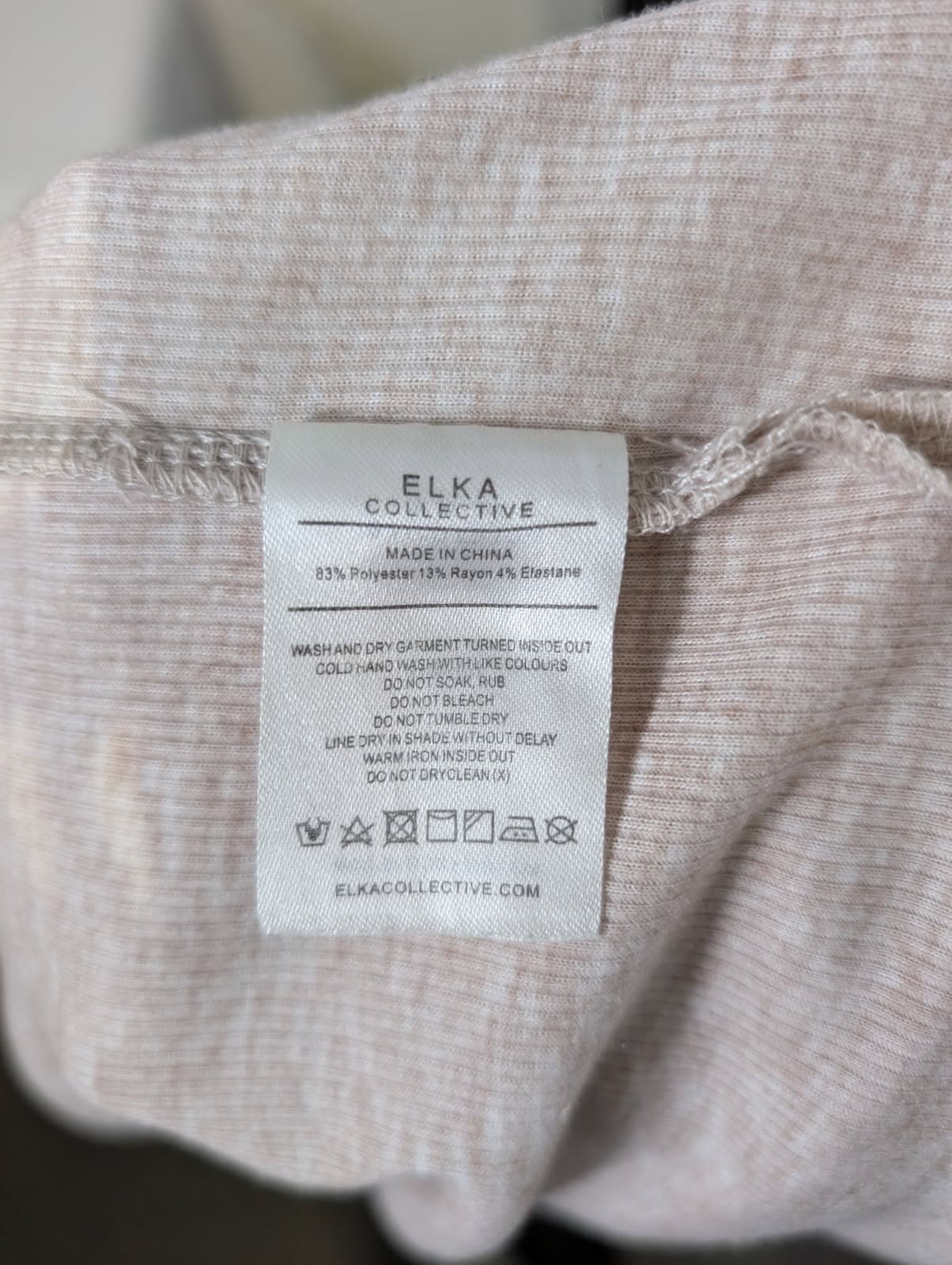 Elka Collective Ribbed Button Down Shirt Beige Size 10 — photo 5 of 7