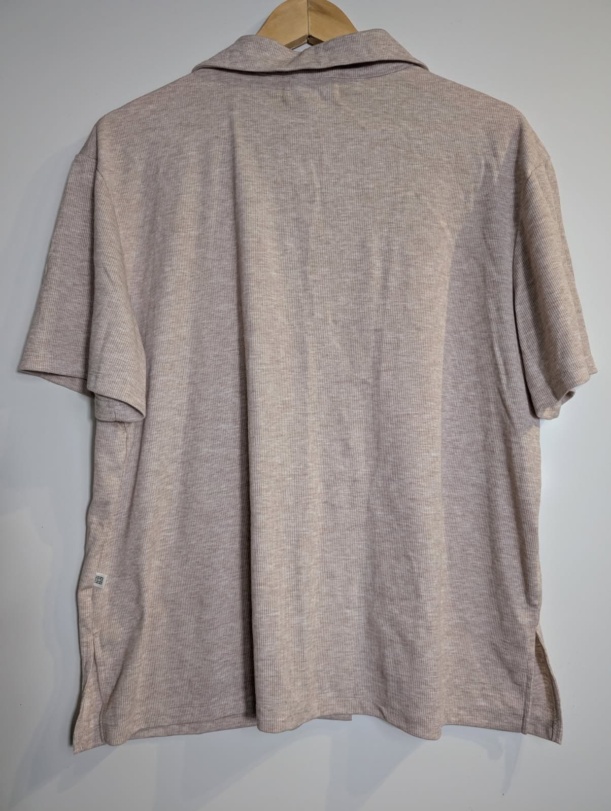 Elka Collective Ribbed Button Down Shirt Beige Size 10 — photo 6 of 7