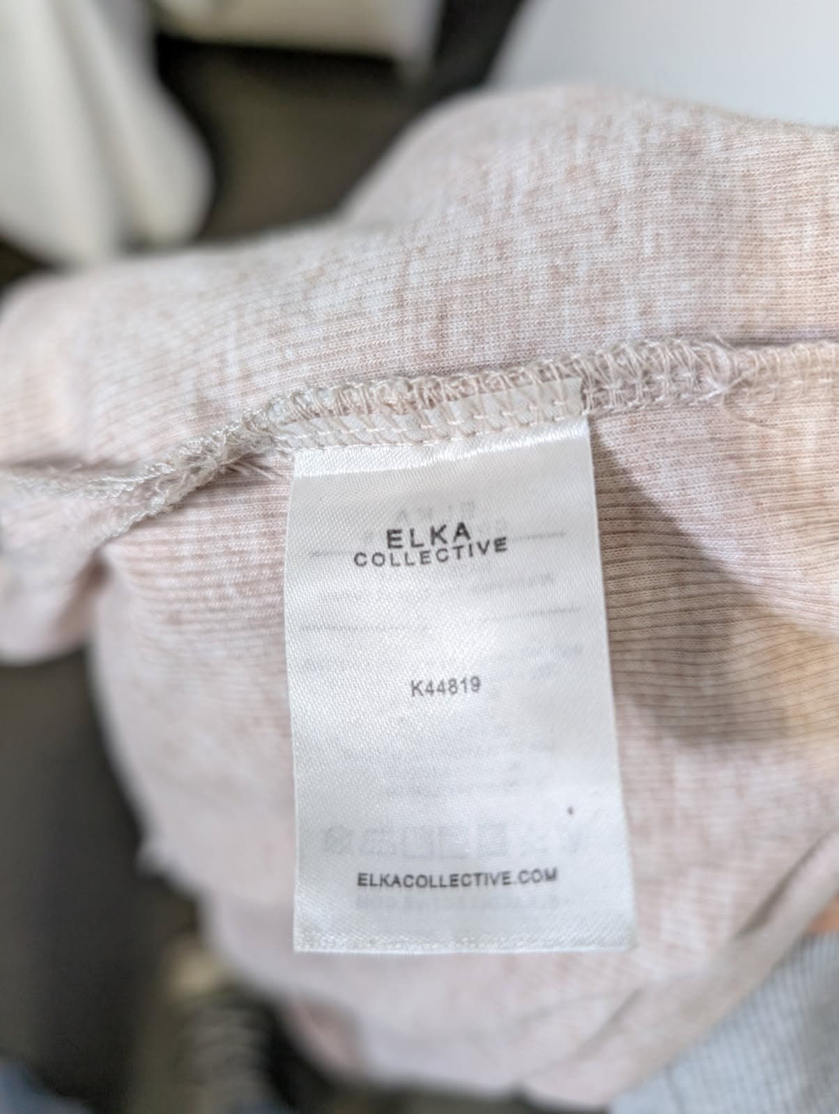 Elka Collective Ribbed Button Down Shirt Beige Size 10 — photo 7 of 7