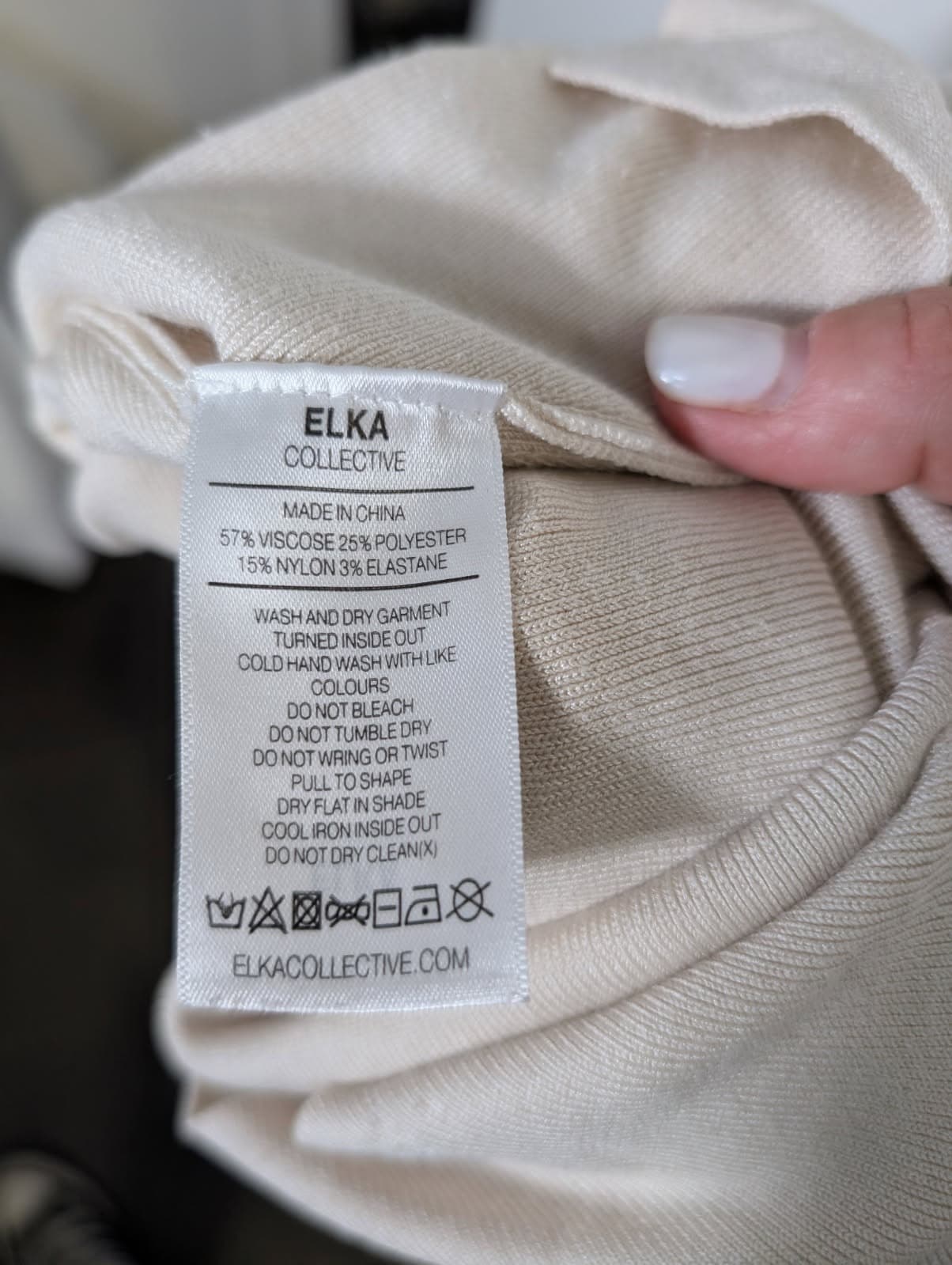 Elka Collective Ribbed Knit Tank Top Cream & Brown Size 10 — photo 4 of 6