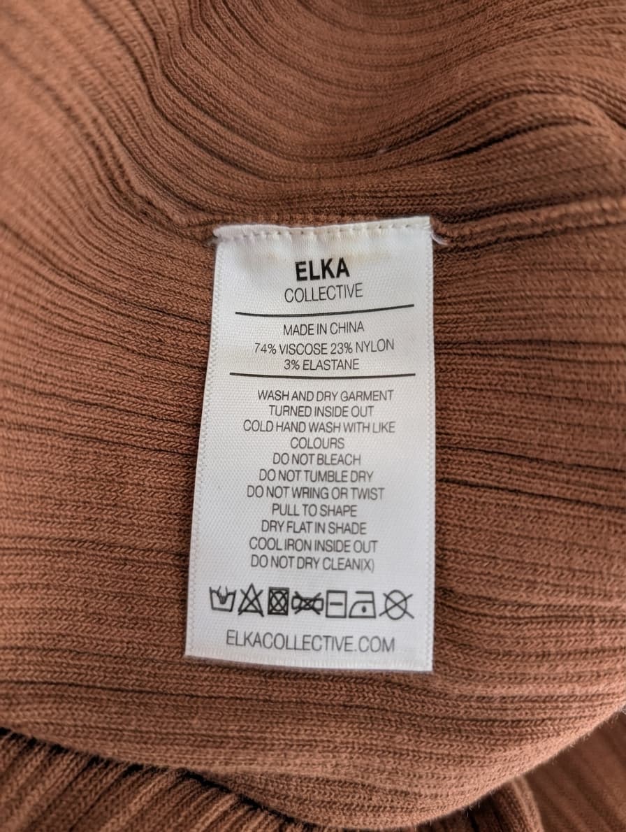 Elka Collective Ribbed Knit Trousers Brown Women's AU 10 — photo 2 of 9