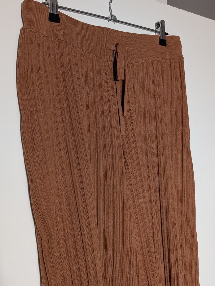 Elka Collective Ribbed Knit Trousers Brown Women's AU 10 — photo 5 of 9
