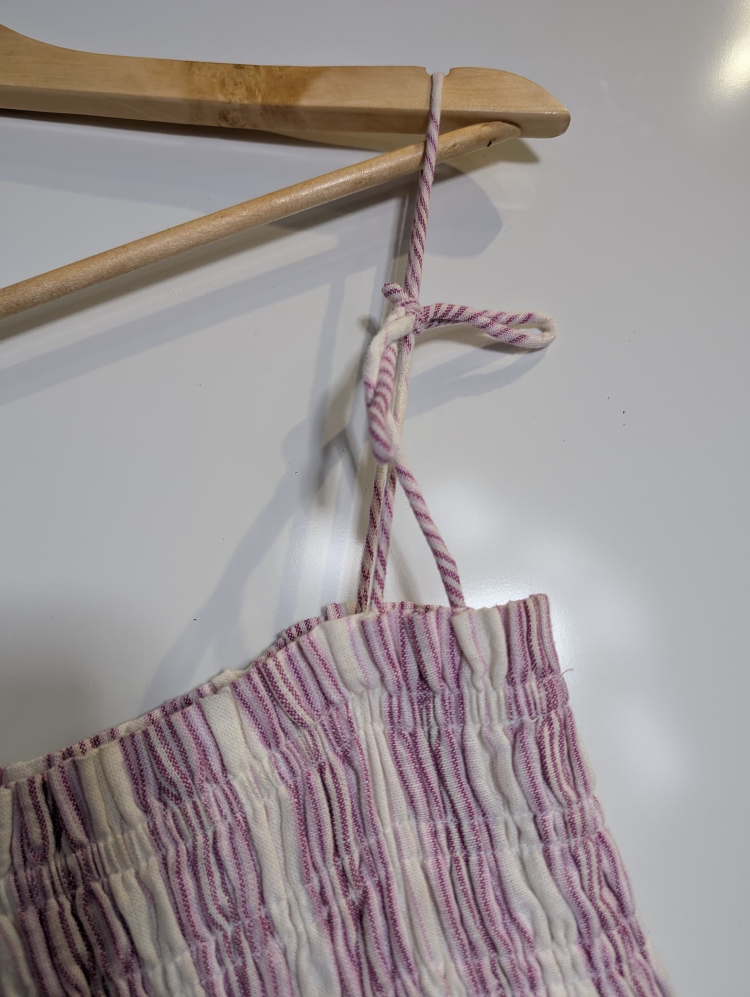 Elka Collective Smocked Striped Midi Dress Purple and White Size 10 — photo 2 of 8