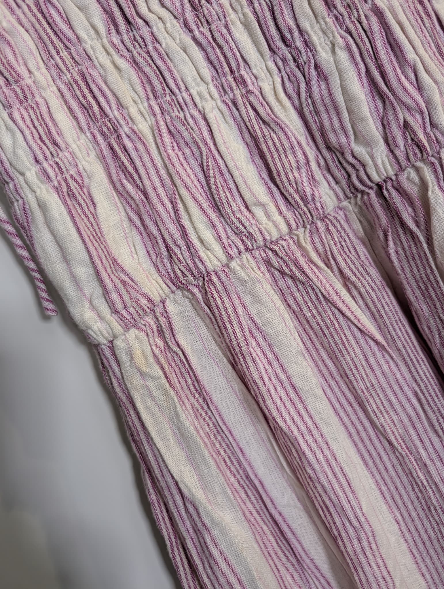 Elka Collective Smocked Striped Midi Dress Purple and White Size 10 — photo 3 of 8