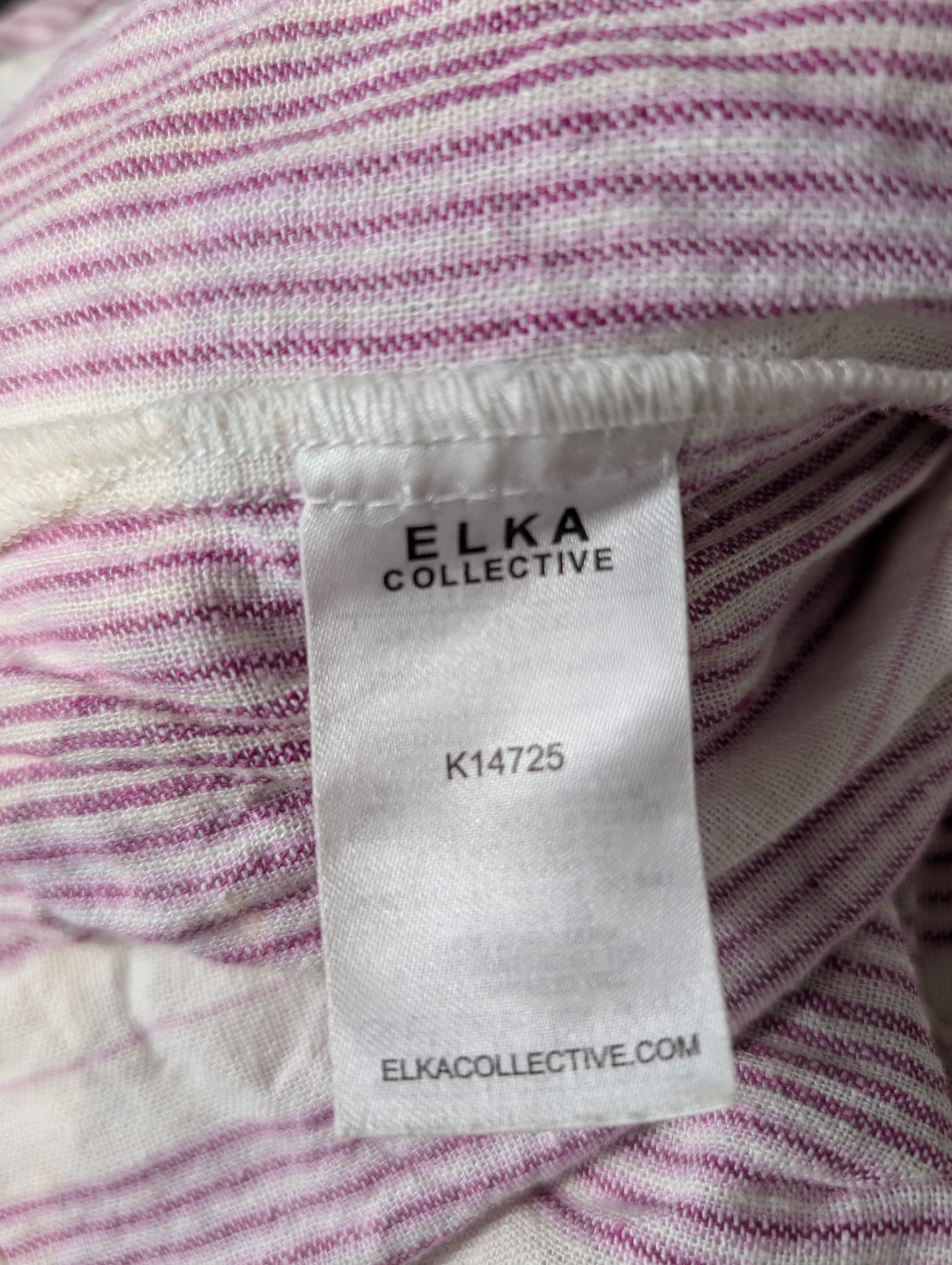 Elka Collective Smocked Striped Midi Dress Purple and White Size 10 — photo 7 of 8