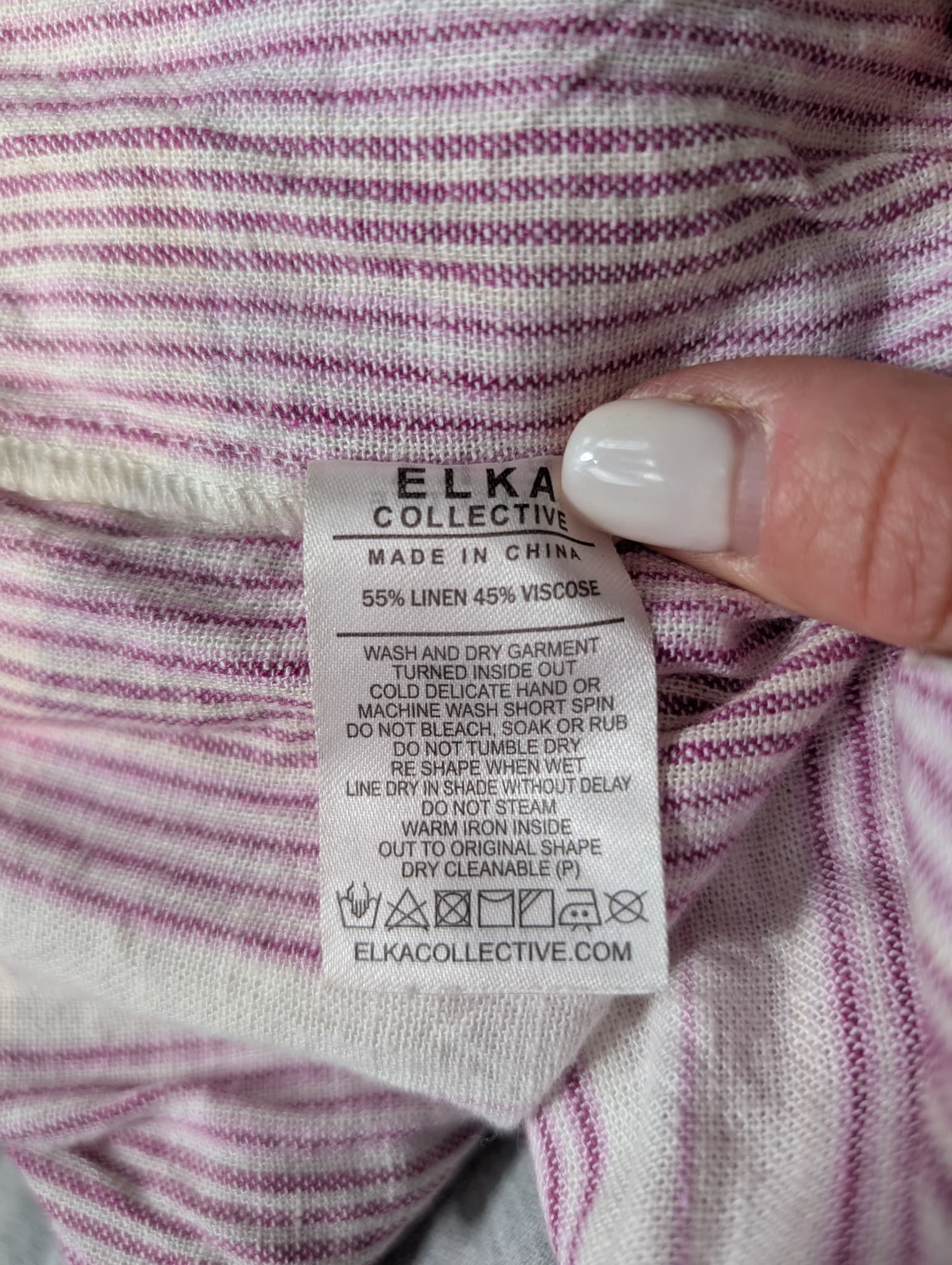 Elka Collective Smocked Striped Midi Dress Purple and White Size 10 — photo 8 of 8