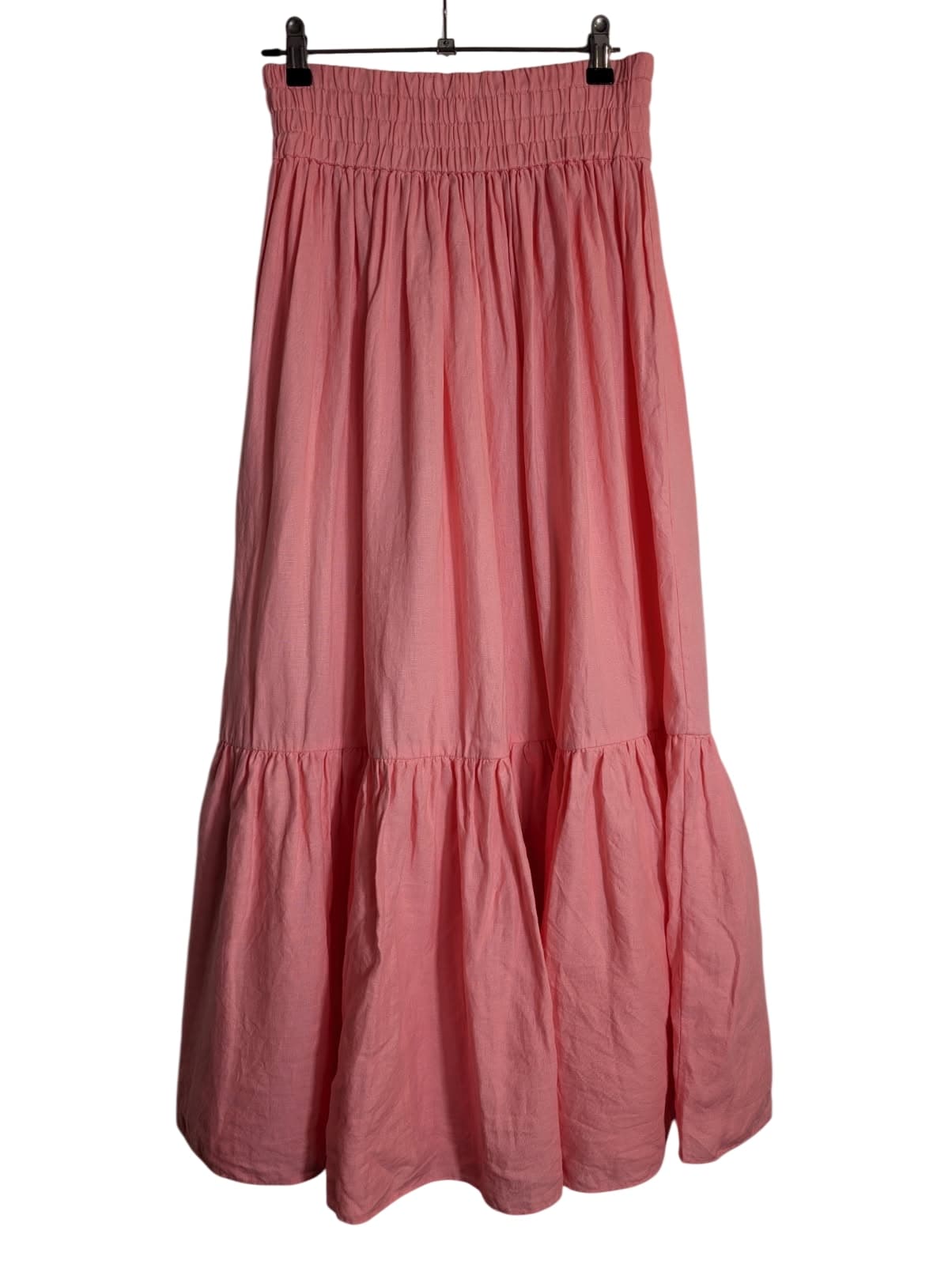 Ephemera Tiered Maxi Skirt Pink Linen AU 8 — photo 1 of 4