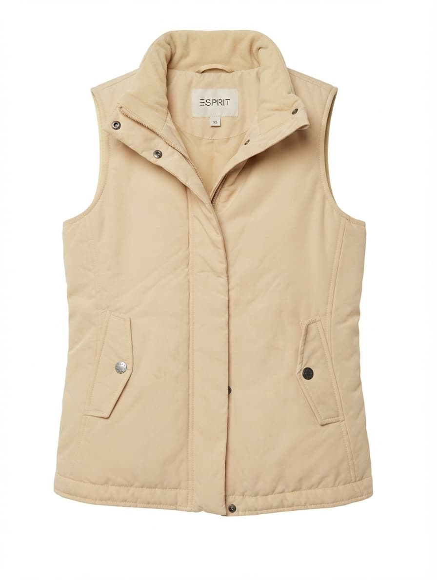 Esprit Padded Quilted Vest Beige Women's XS — photo 1 of 7