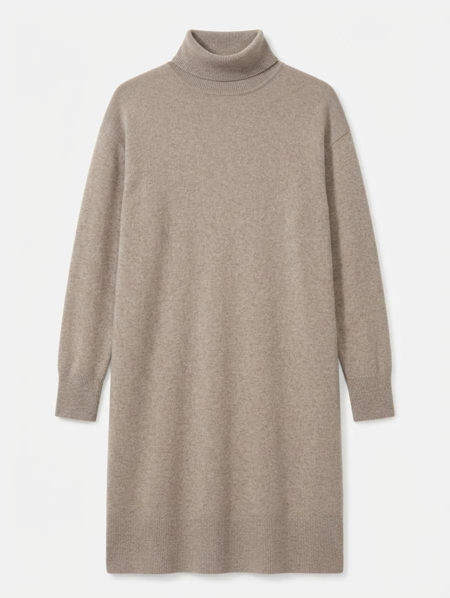 Everlane 100% Cashmere Turtleneck Sweater Dress Beige Size M — photo 1 of 7