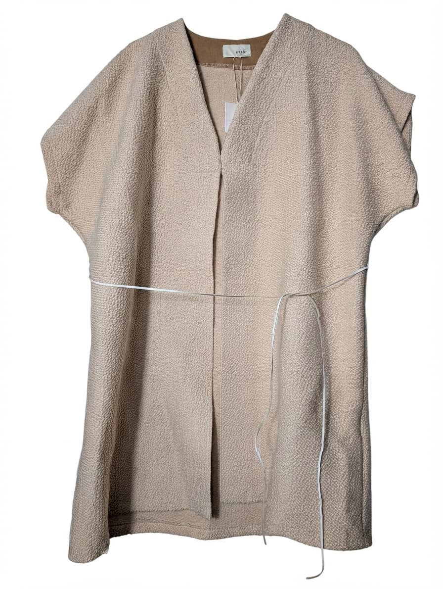 Evyie Textured Open Front Vest Beige Size L — photo 1 of 10
