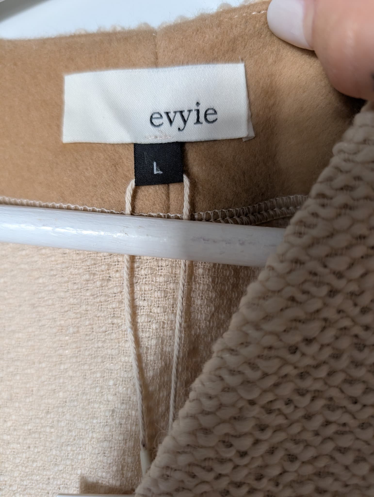 Evyie Textured Open Front Vest Beige Size L — photo 6 of 10