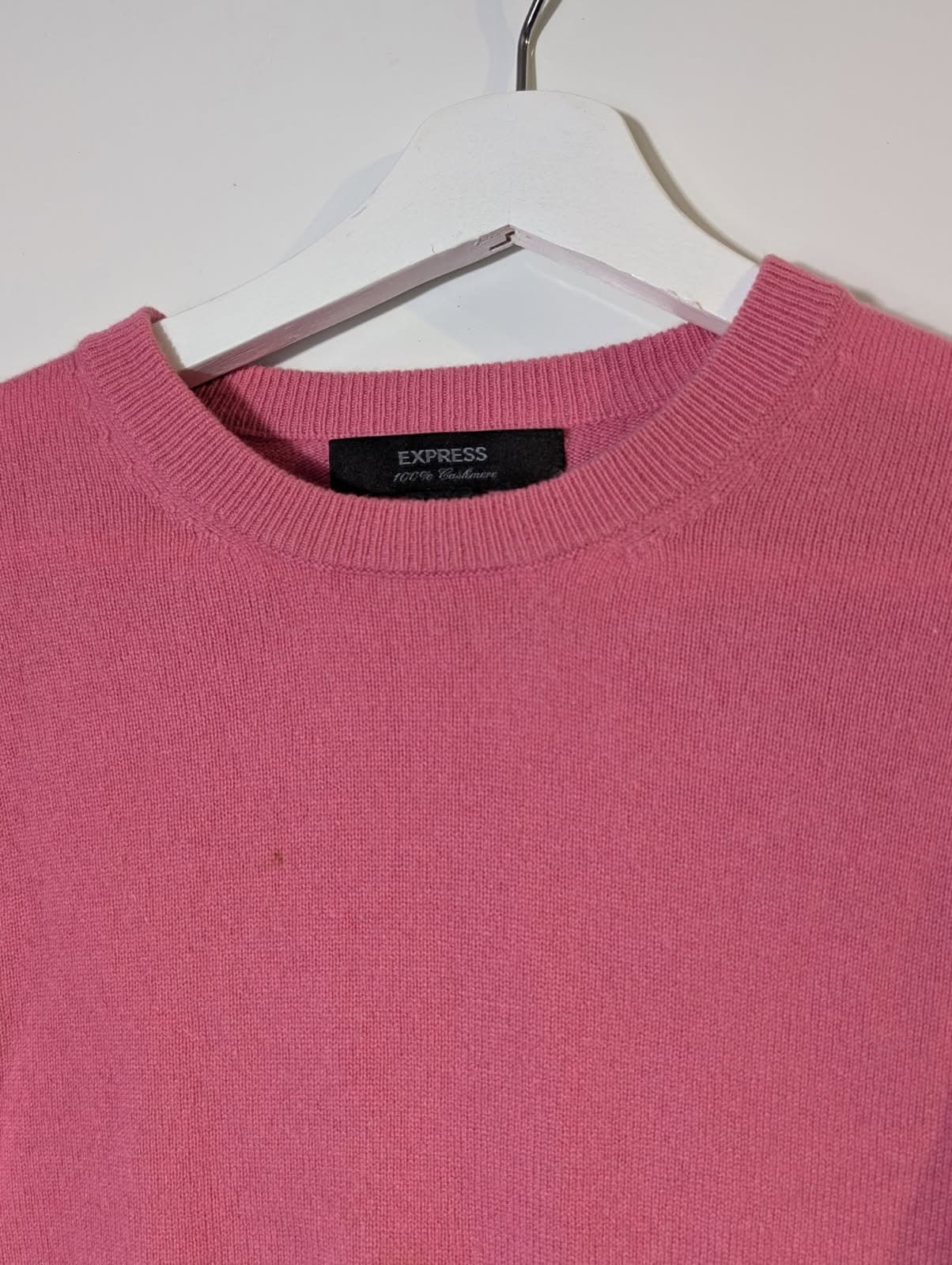 Express Cashmere Crew Neck Sweater Pink Women's Size M — photo 2 of 5